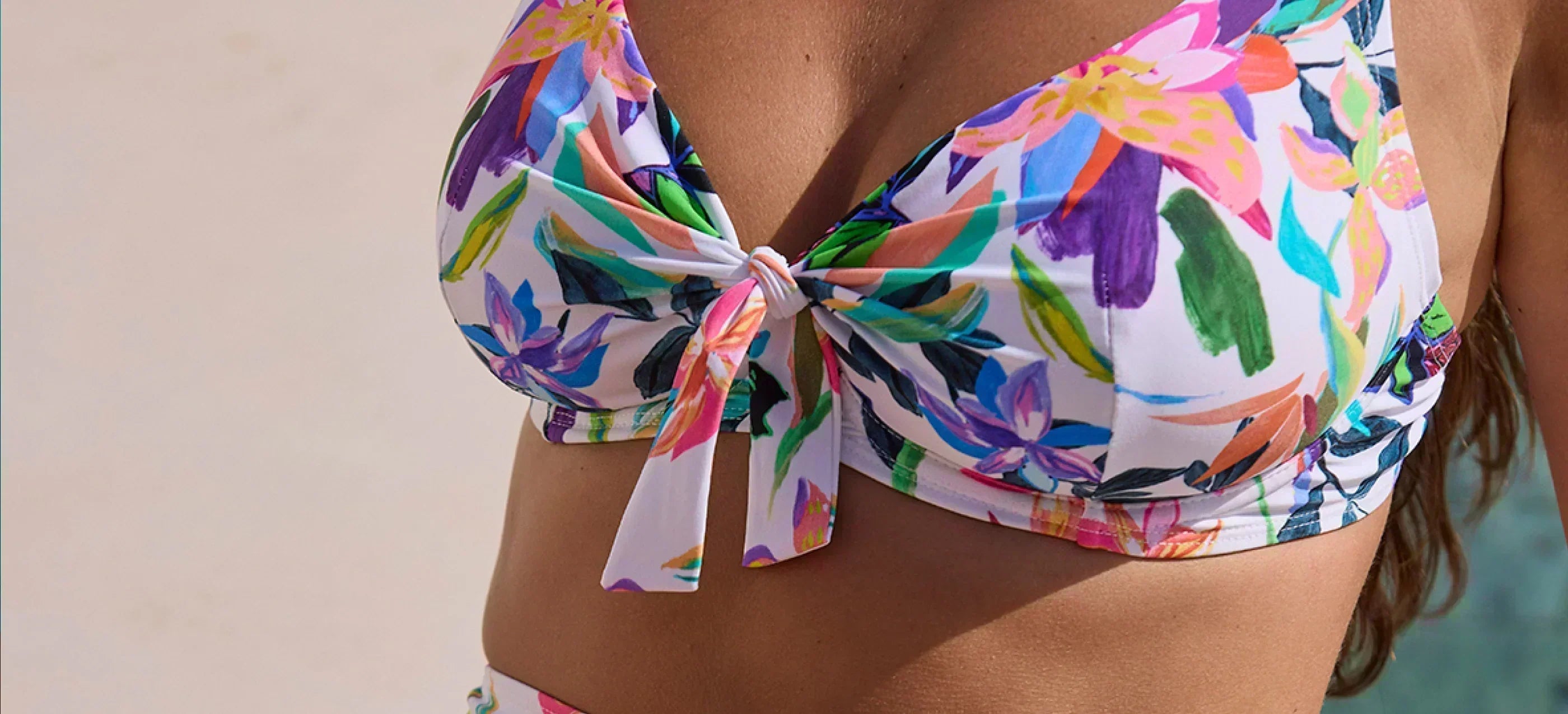 haut de maillot de bain - à motif fleurs - femme