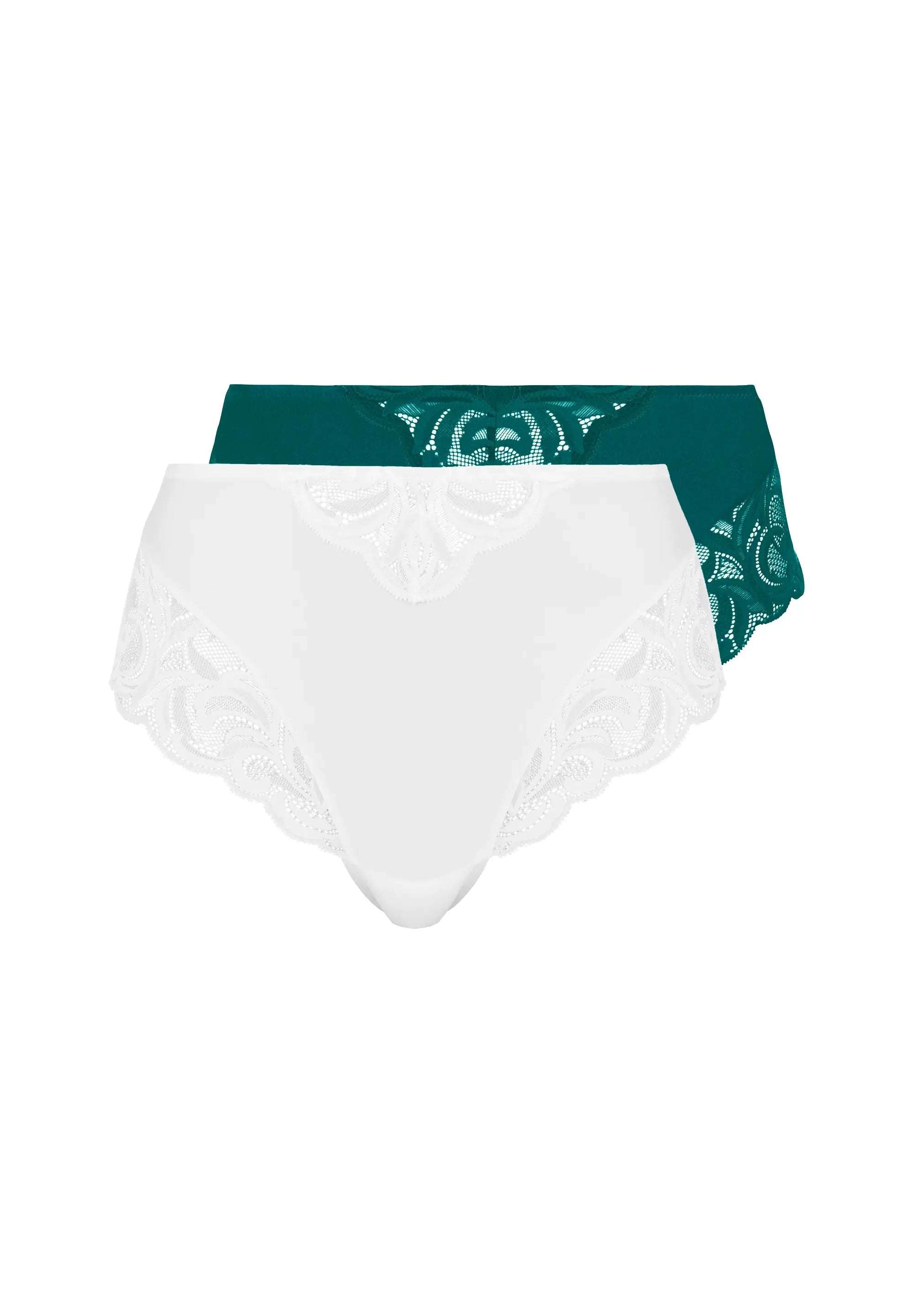 Lot de 2 culottes Carla Blanc et Vert Epicea