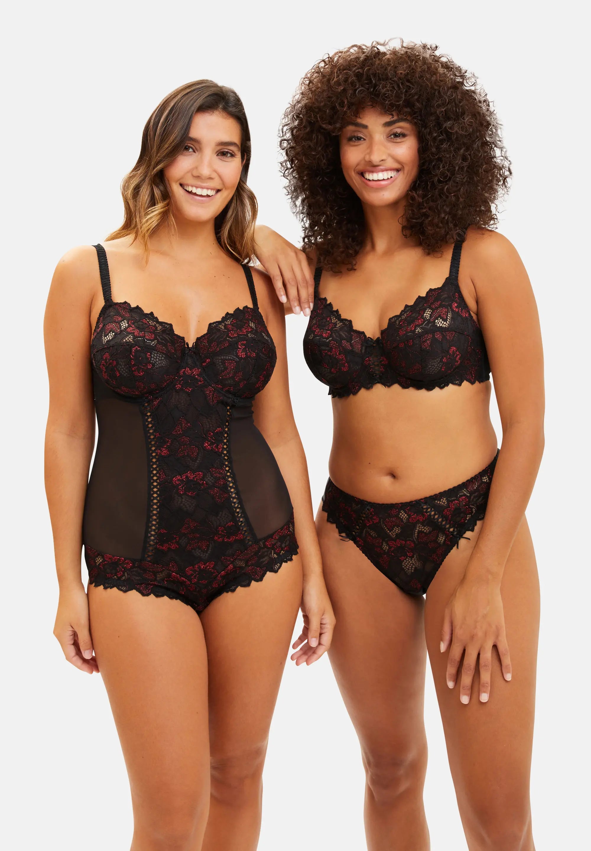 Tanga Arum Glitter Zwart & Rood Glitterachtig