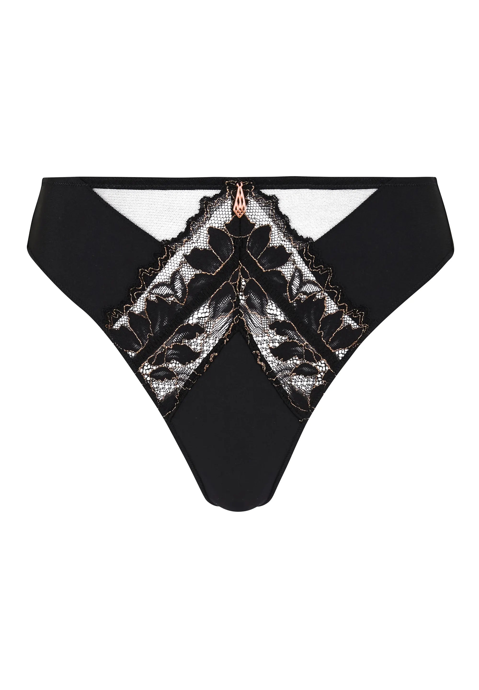Thong Melodie Black & Copper Lurex