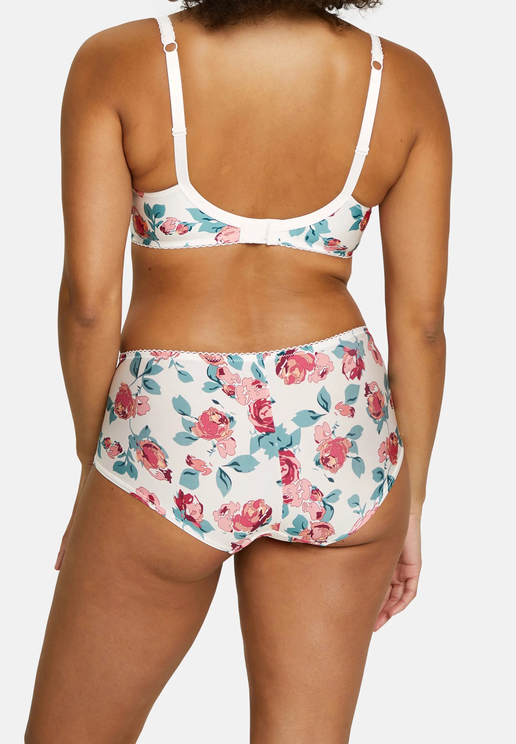 Shorty Tiffany Imprimé Floral Rose & Ivoire