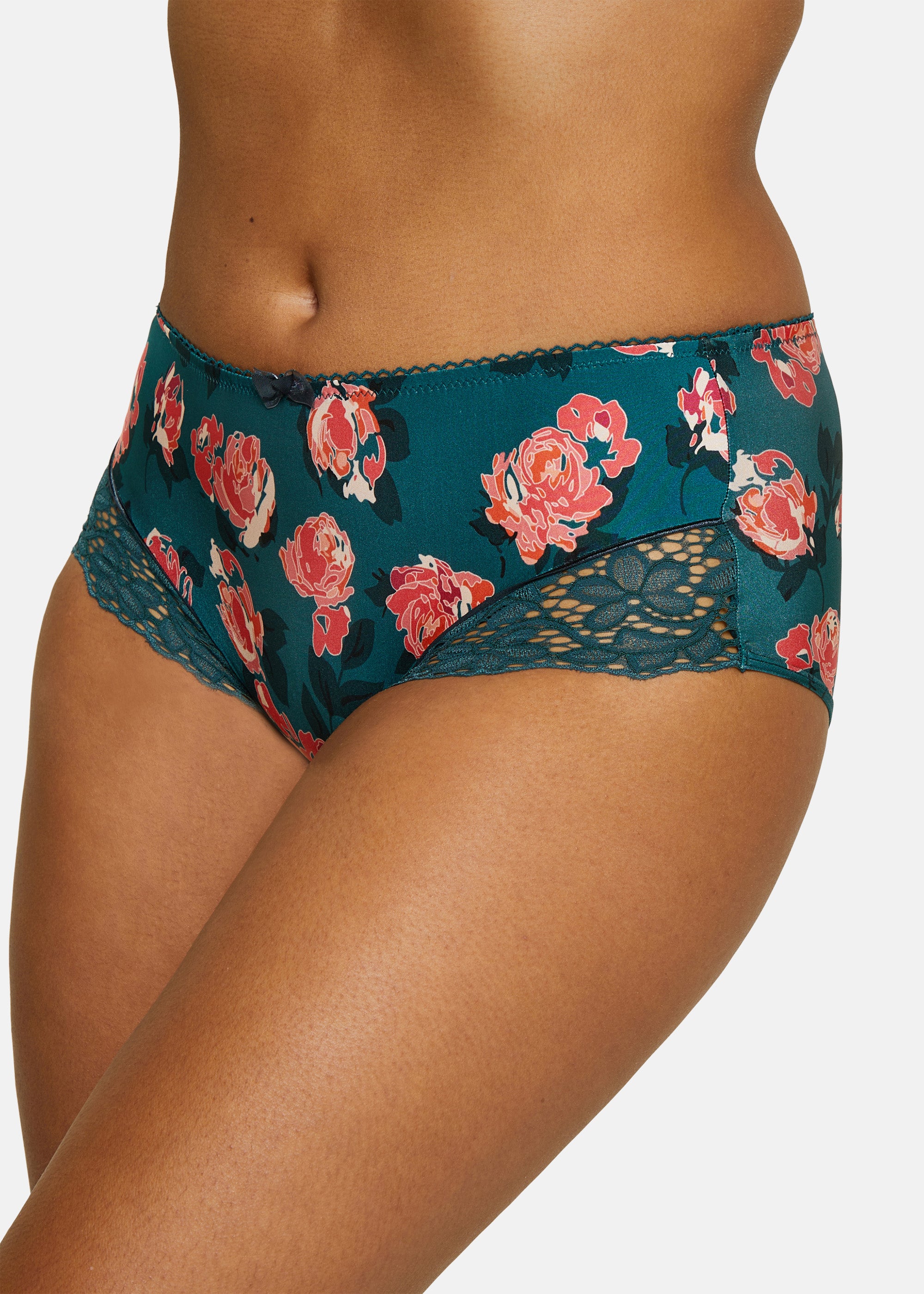Shorty Tiffany Bloemenprint Groen Balsam
