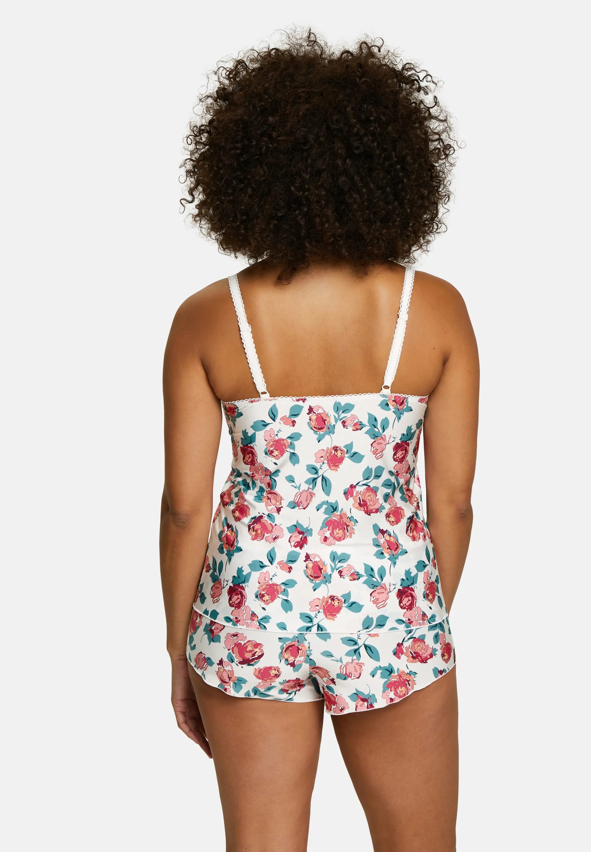 Caraco Tiffany Imprimé Floral Rose & Ivoire