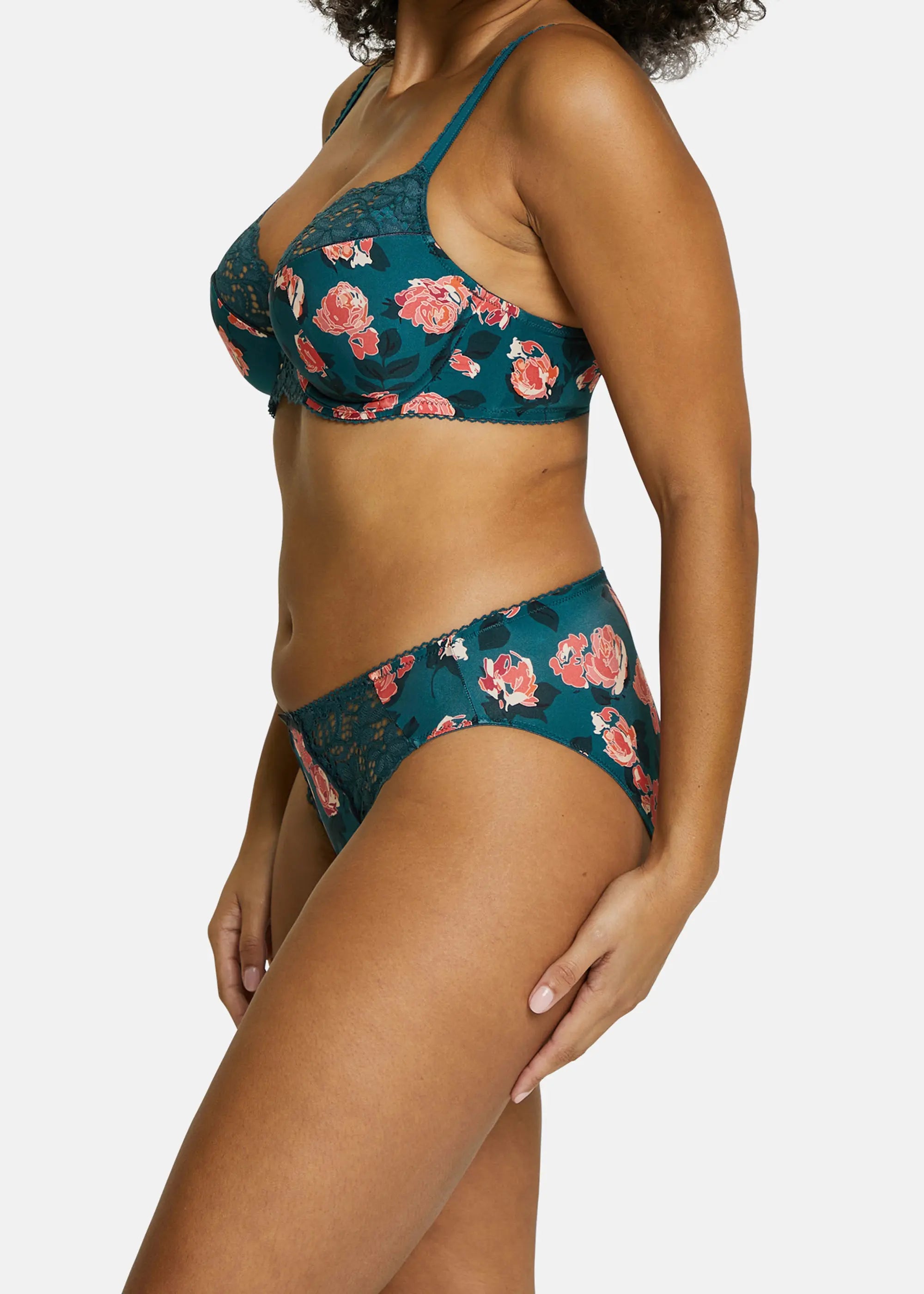 Slip Tiffany Bloemenprint Groen Balsam