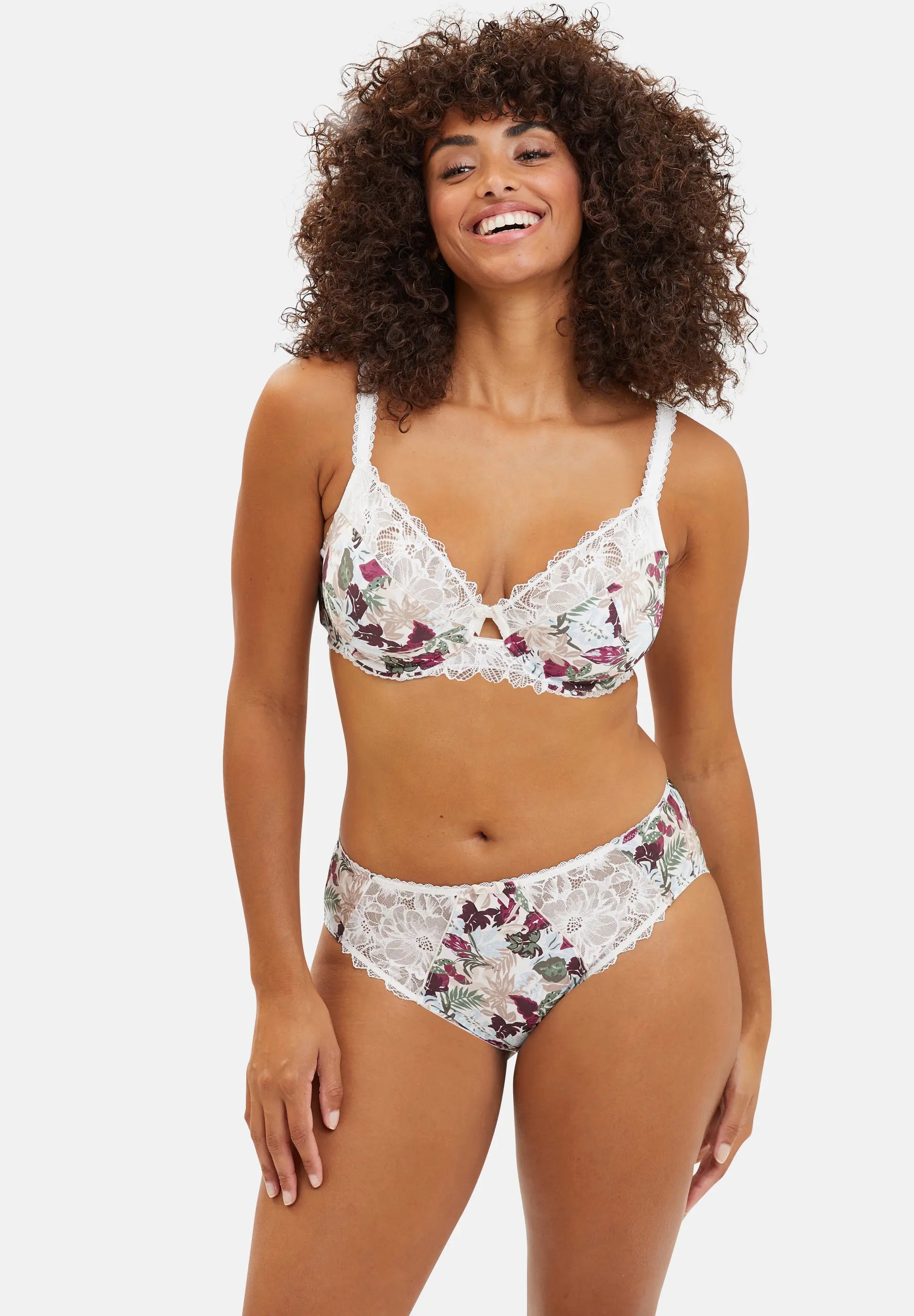 Braguita clásica Mathilde Estampado Vegetal Jungle Marfil