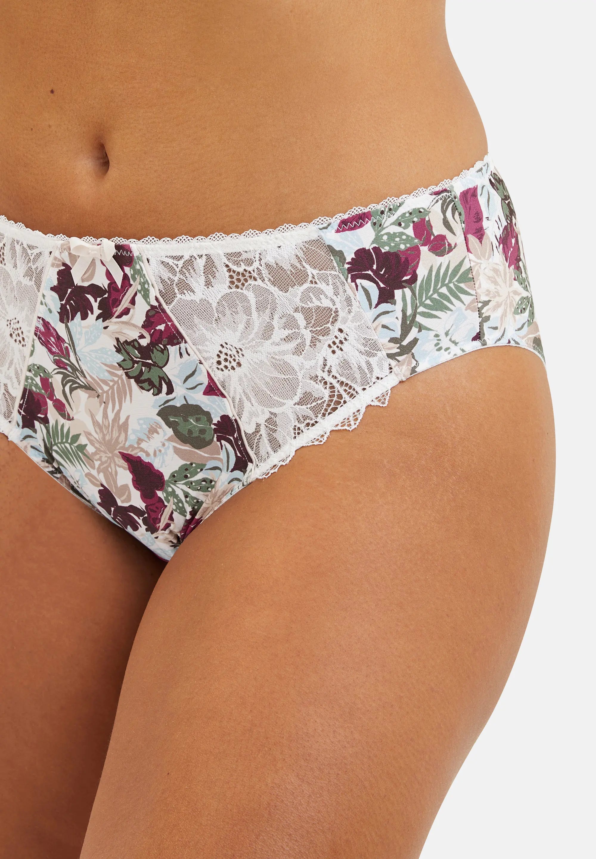 Braguita clásica Mathilde Estampado Vegetal Jungle Marfil
