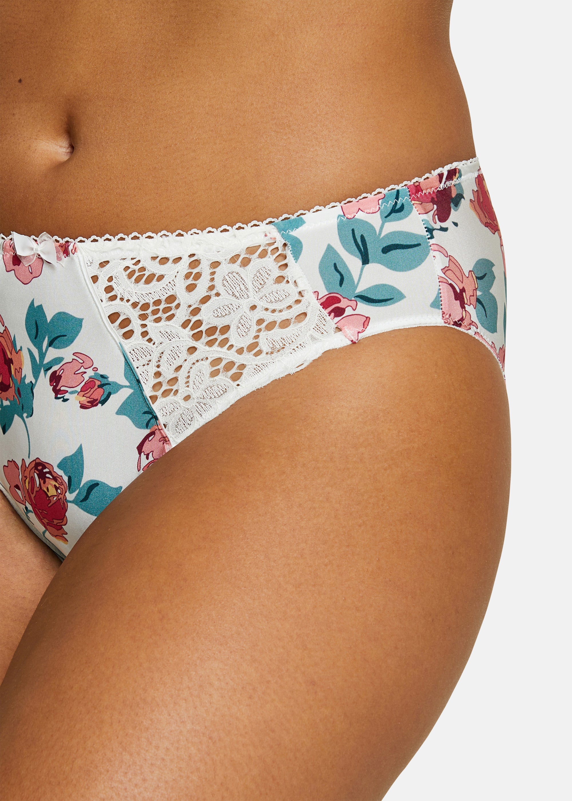 Slip Tiffany Imprimé Floral Rose & Ivoire