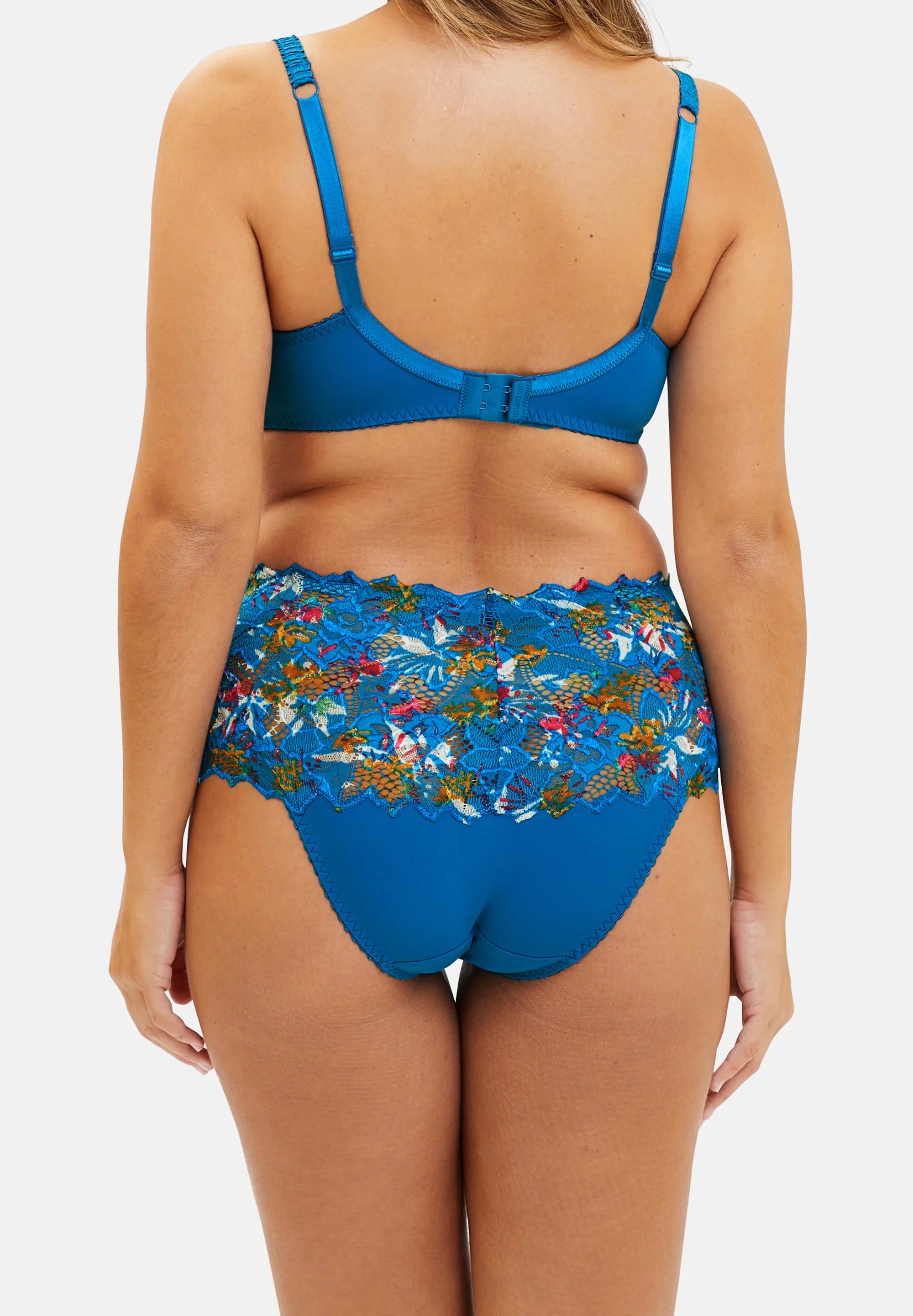 Full Cup Bra Arum Mosaïc Floral Print Mykonos Blue