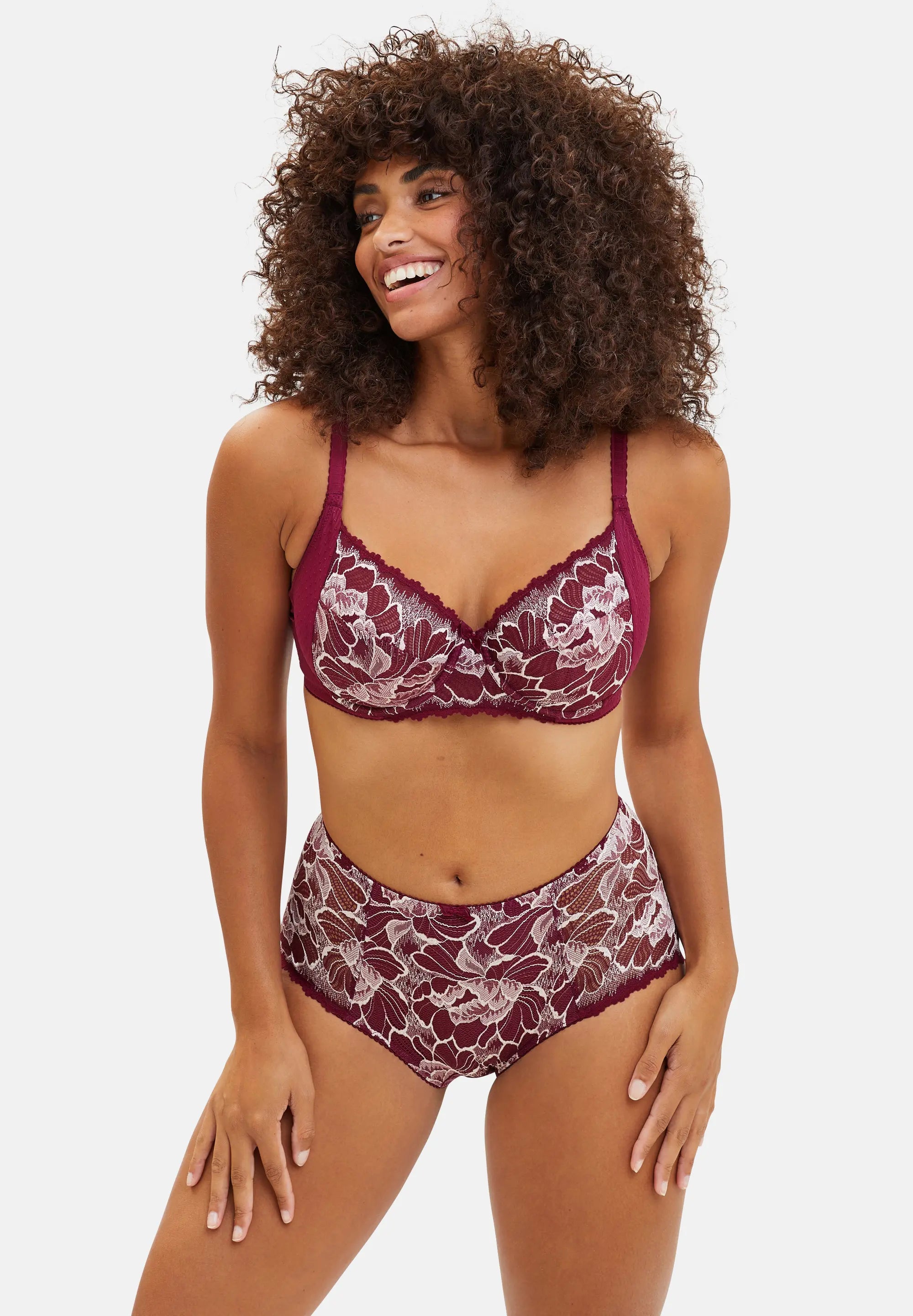 Soutien-gorge emboîtant Capucine Rouge Rhododendron & Rose Poudré