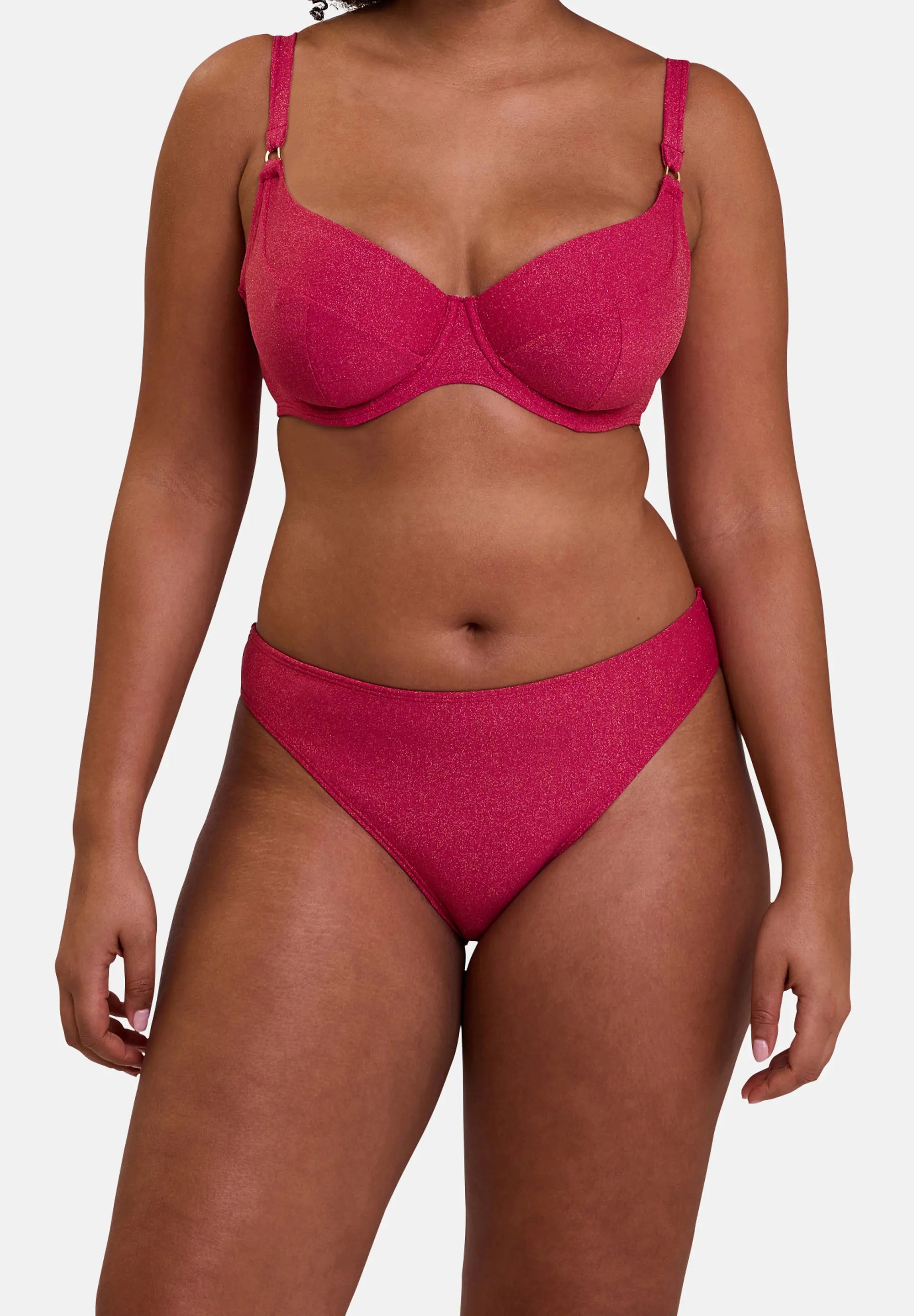 High-cut swim Briefs Reflet Cerise
