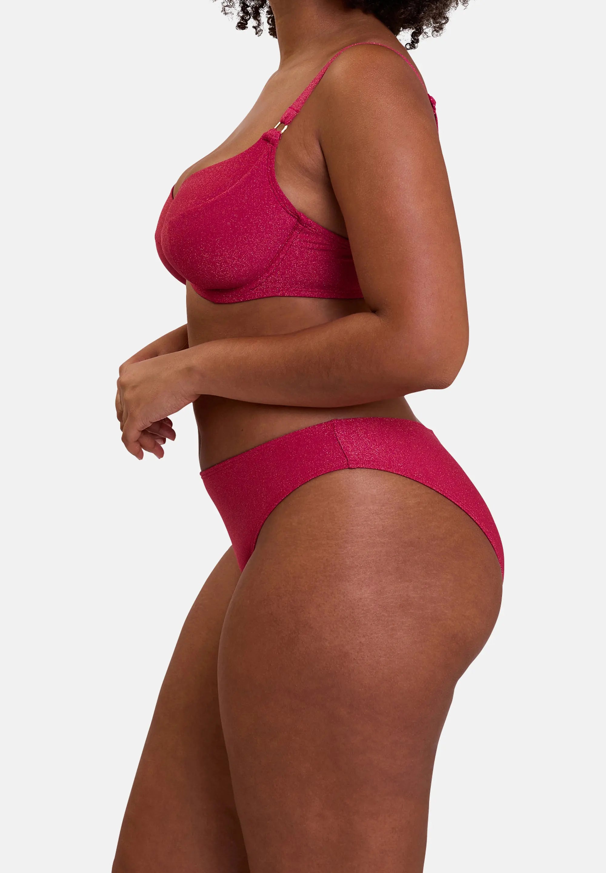 High-cut swim Briefs Reflet Cerise