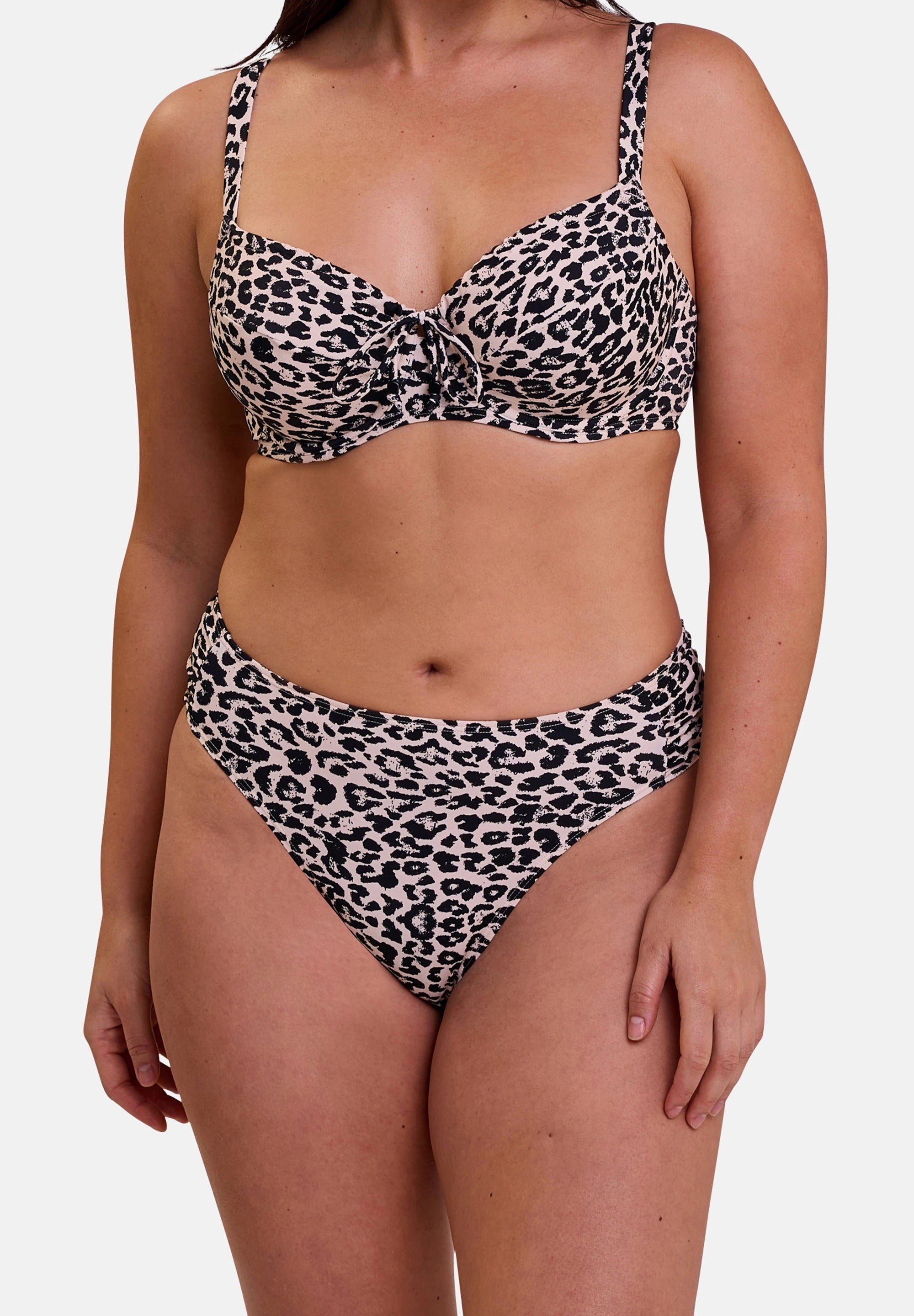 Slip de bain Samoa Imprimé peau de bête fond lin – vue de face