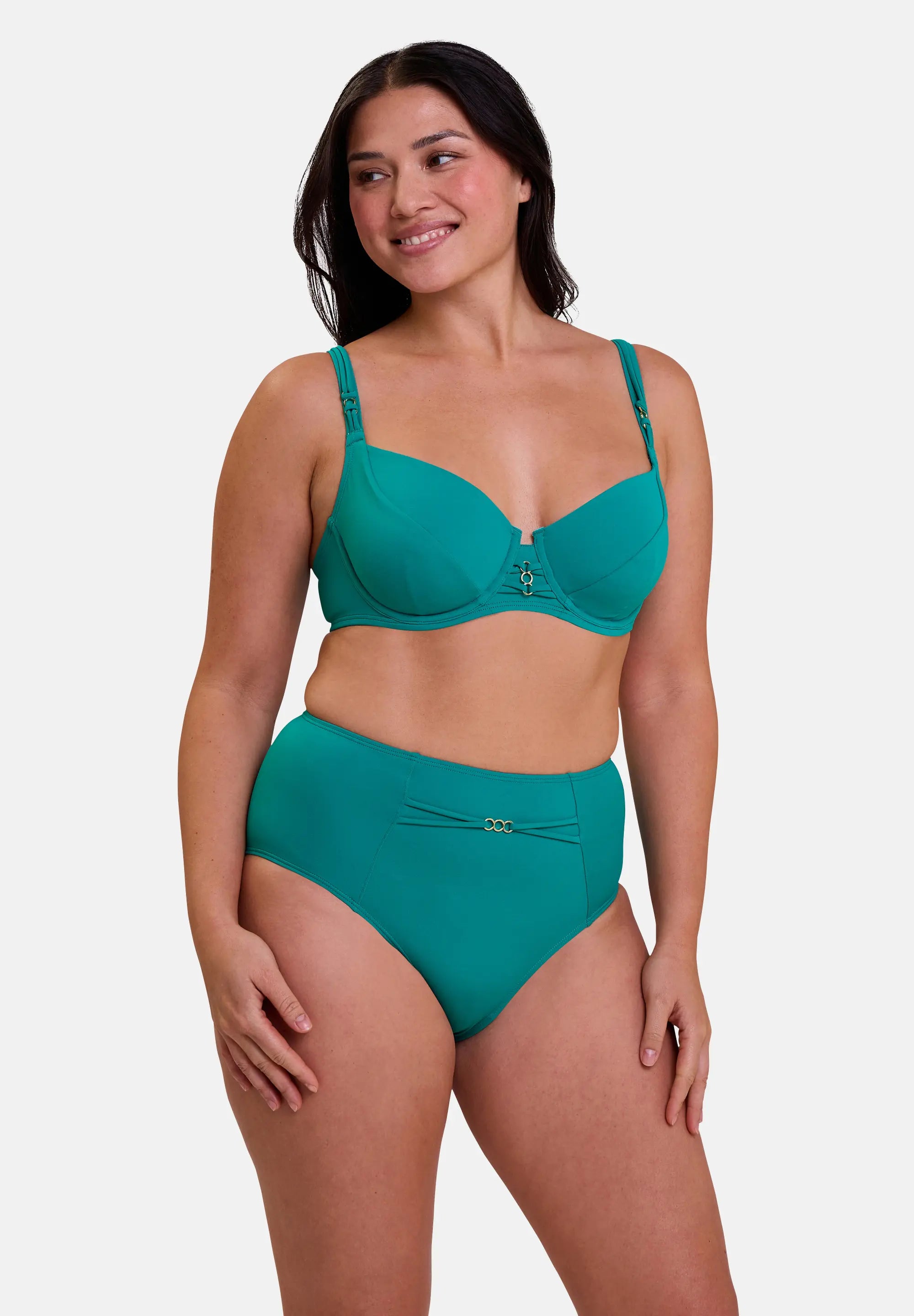High-waisted swim briefs Moorea Blue Gazon