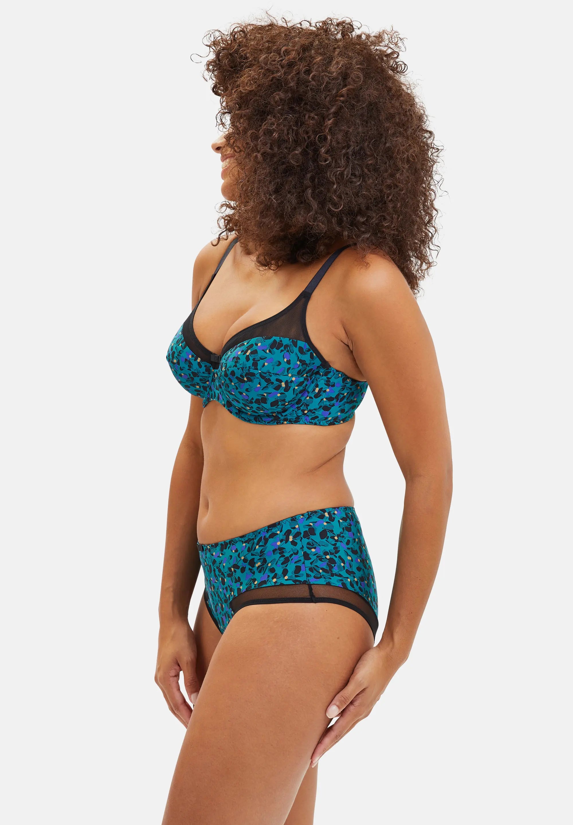 Full Cup Bra Complice Floral Print Emerald Blue