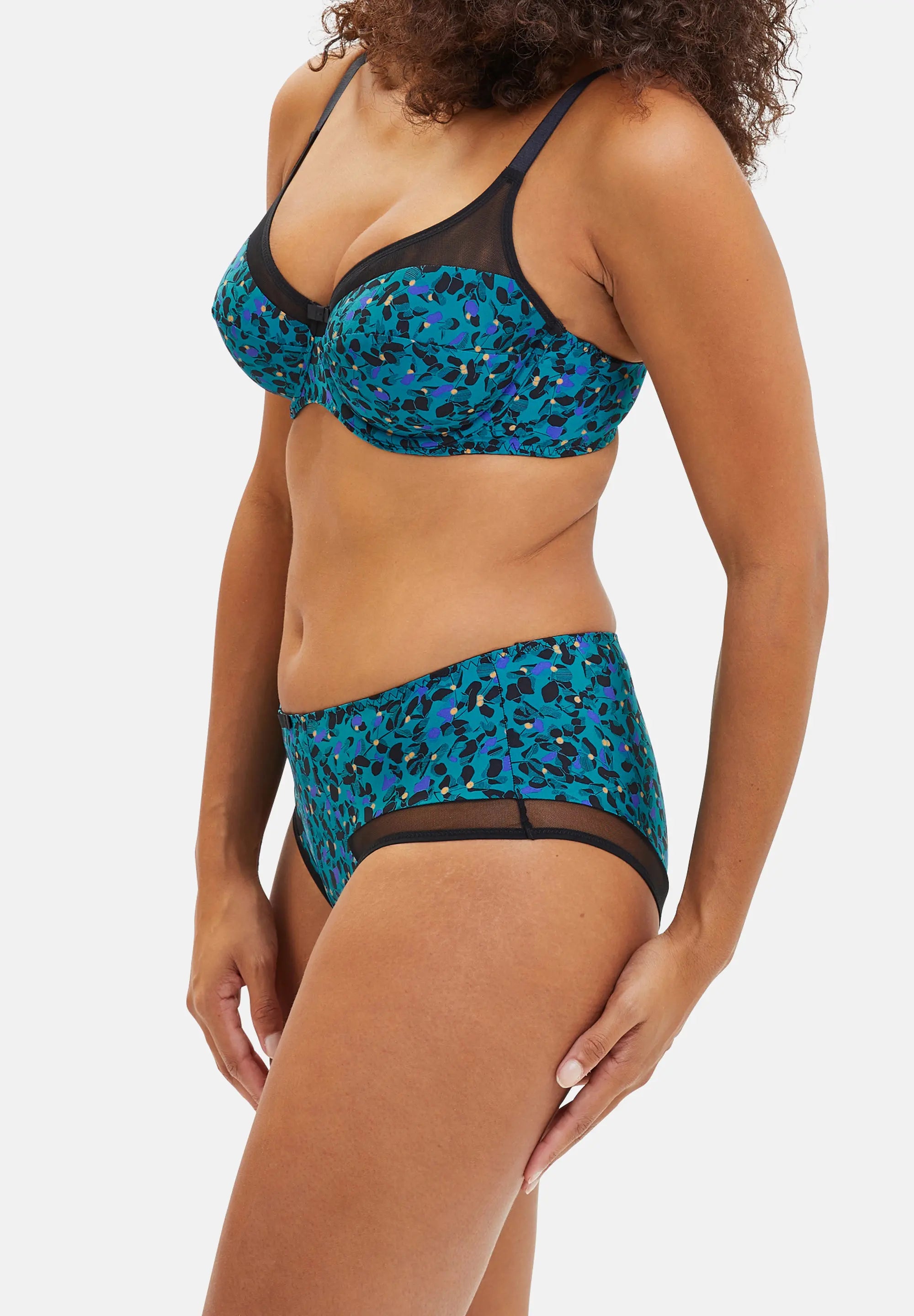 Soutien-gorge emboîtant Complice Imprimé Floral Bleu Émeraude