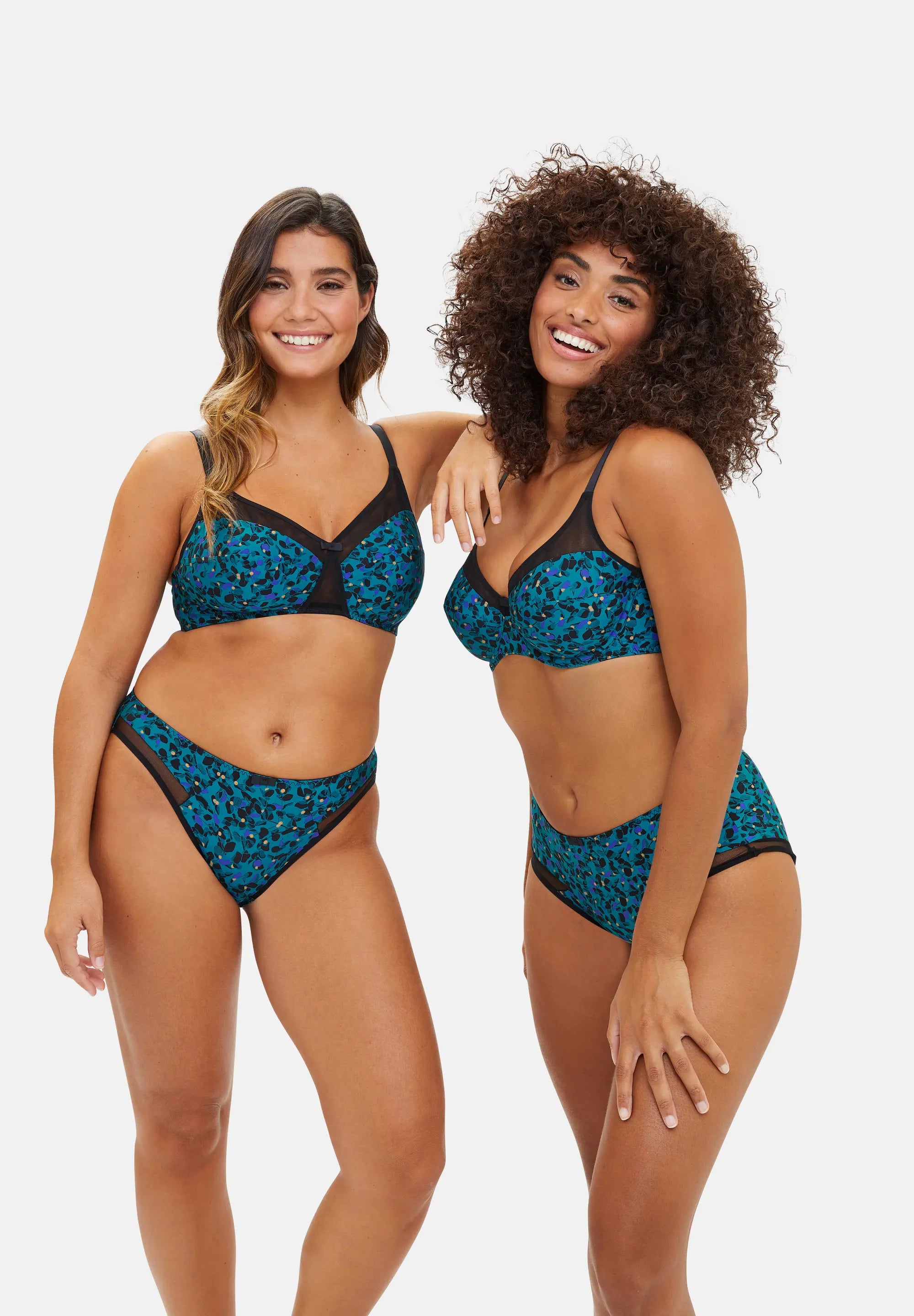 Full Cup Bra Complice Floral Print Emerald Blue