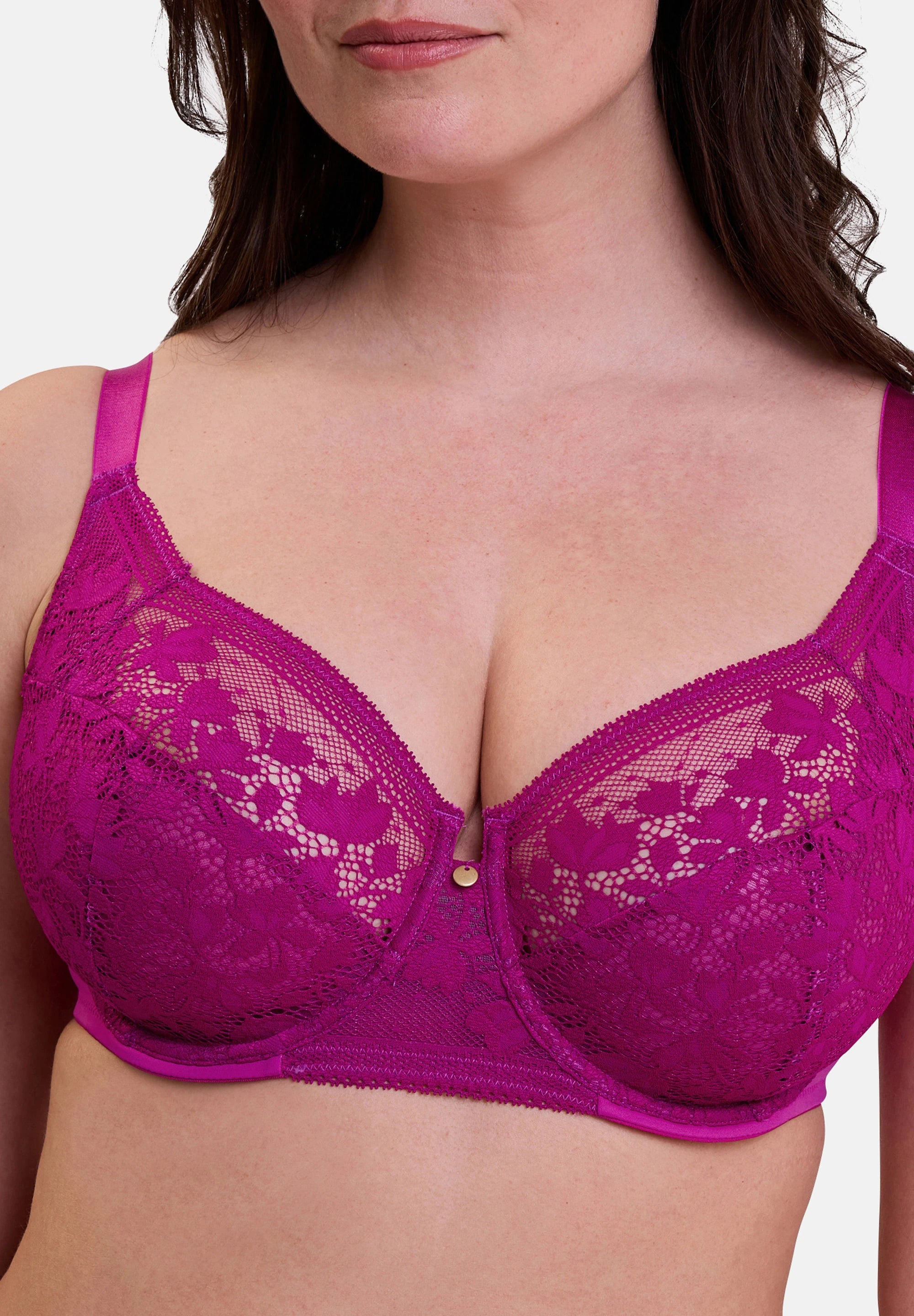 Sujetador de copa completa Suzie Rose Fuchsia – zoom del material