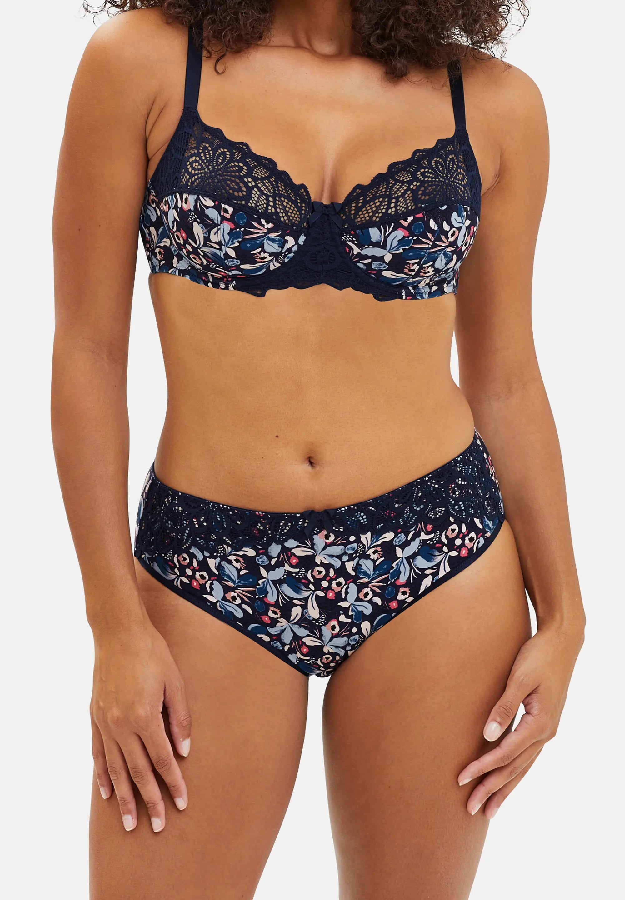 Soutien-gorge emboîtant Flora Imprimé Floral Bleu & Rose Pale