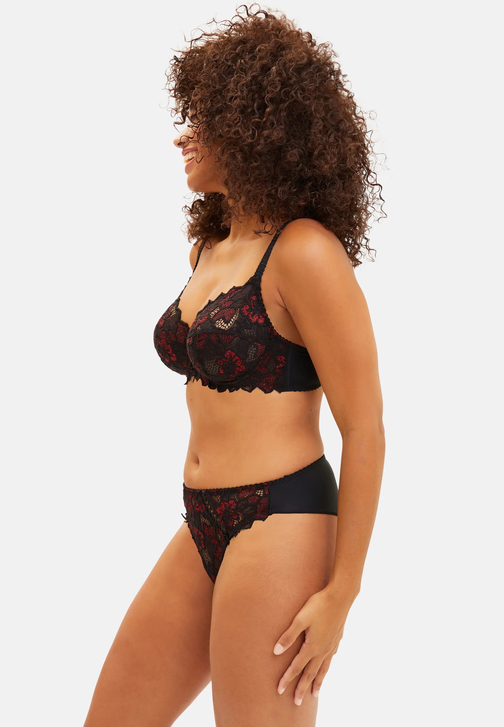 Volle cup bh Arum Glitter Zwart & Rood Glitterachtig