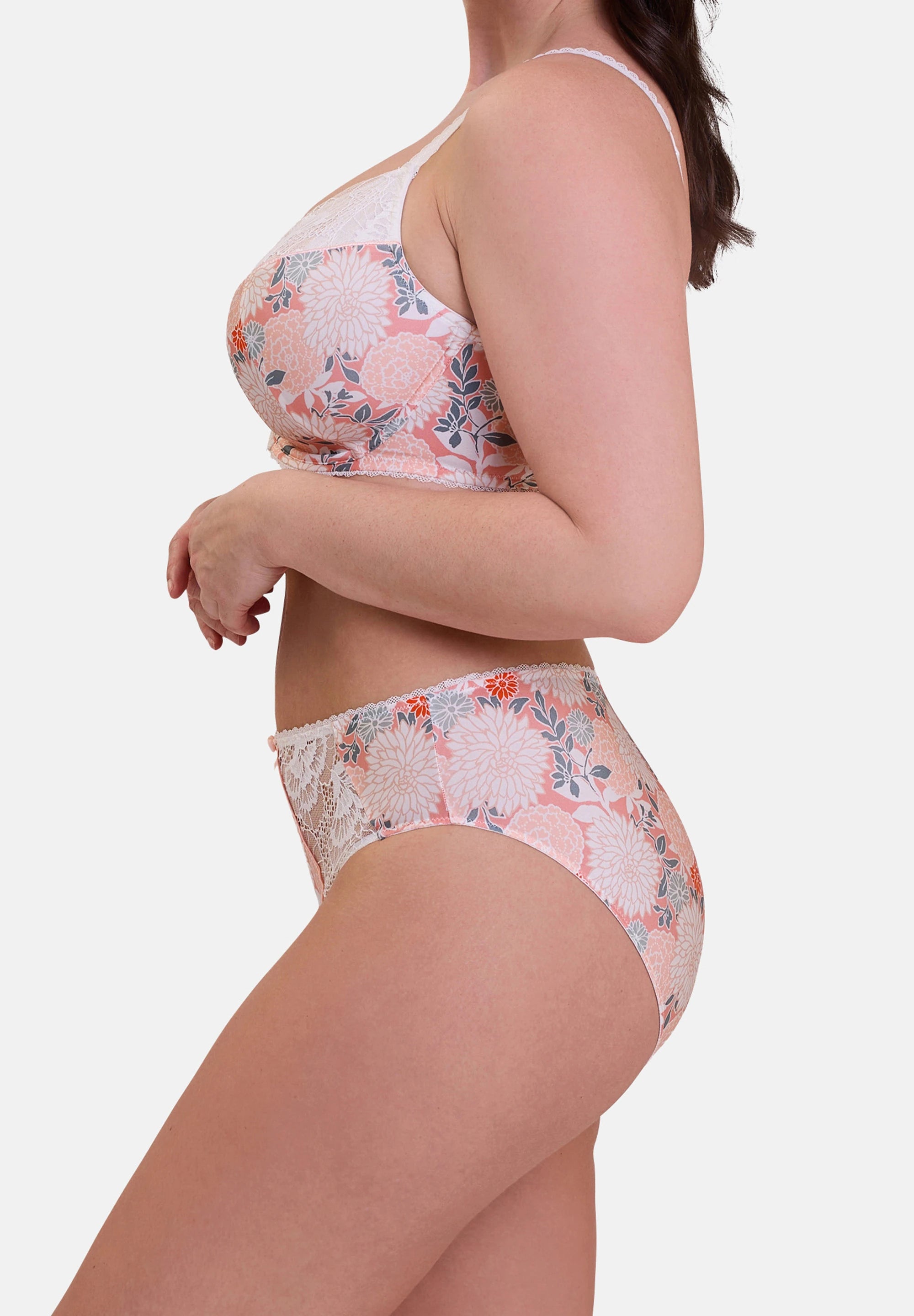 Soutien-gorge emboîtant Aurélie Imprimé Dahlia Clair – vue de profil