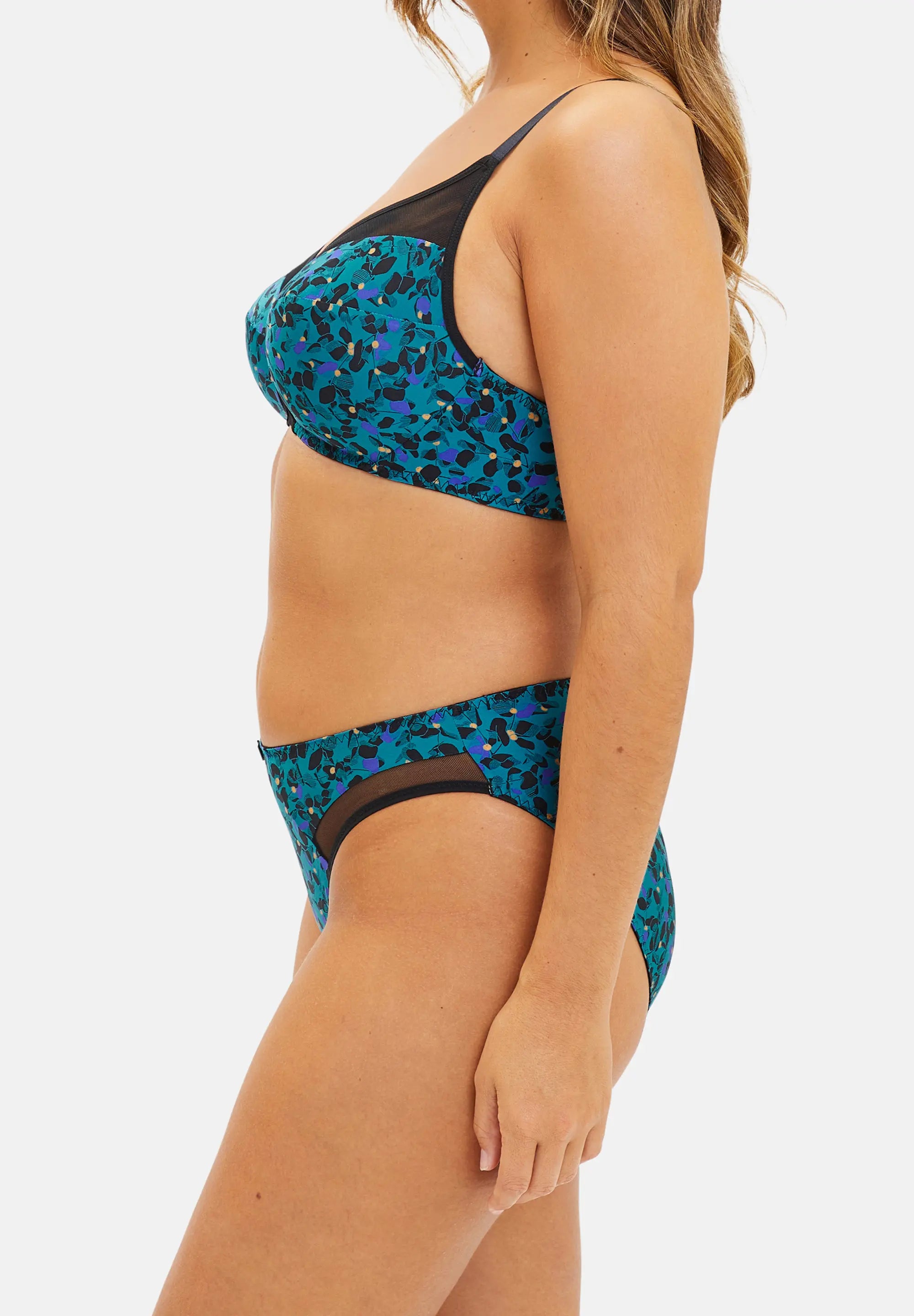 Soutien-gorge emboîtant sans armatures Complice Imprimé Floral Bleu Émeraude