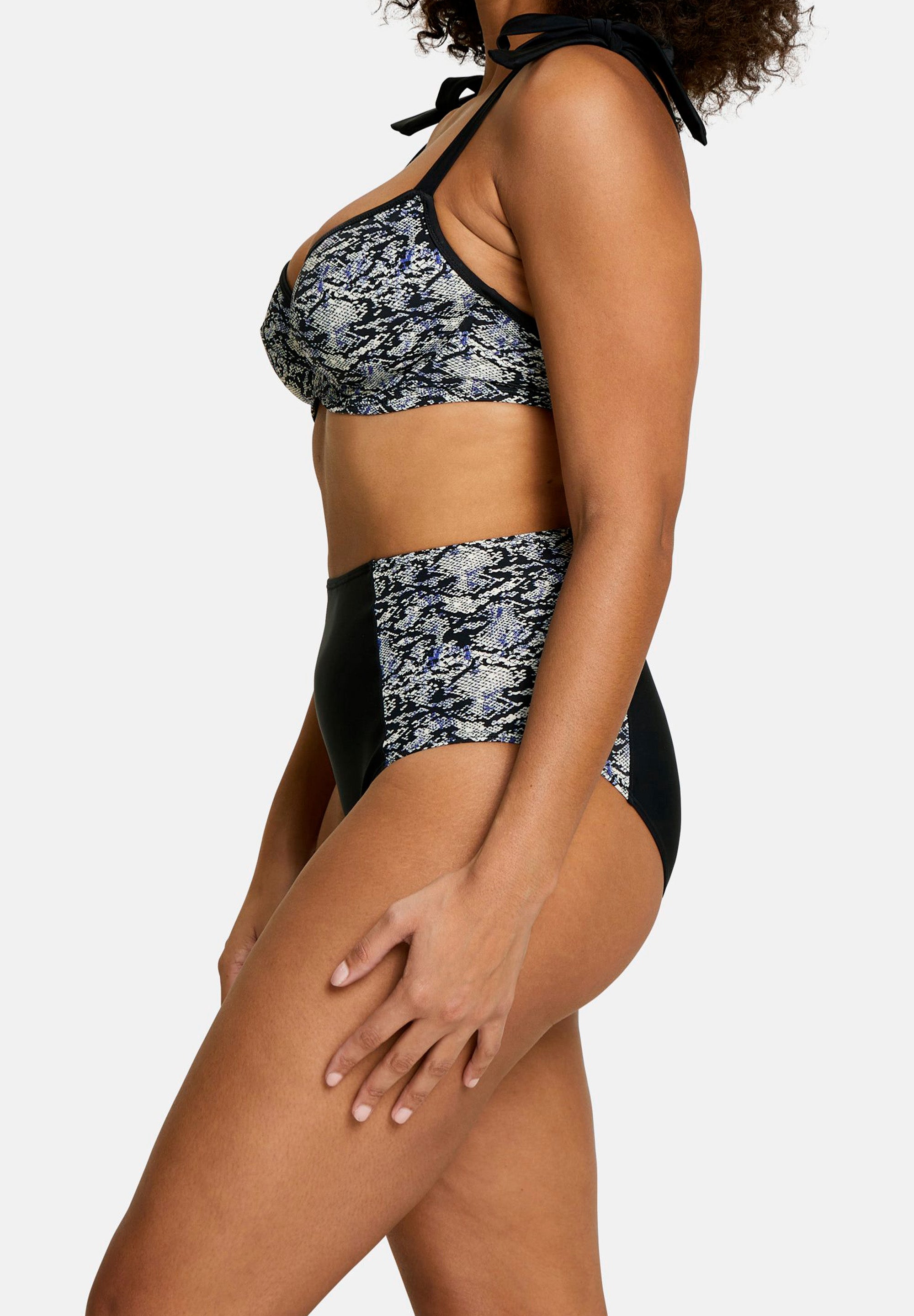 Bikinitop met beugel At the world's end Dierenprint Zwart