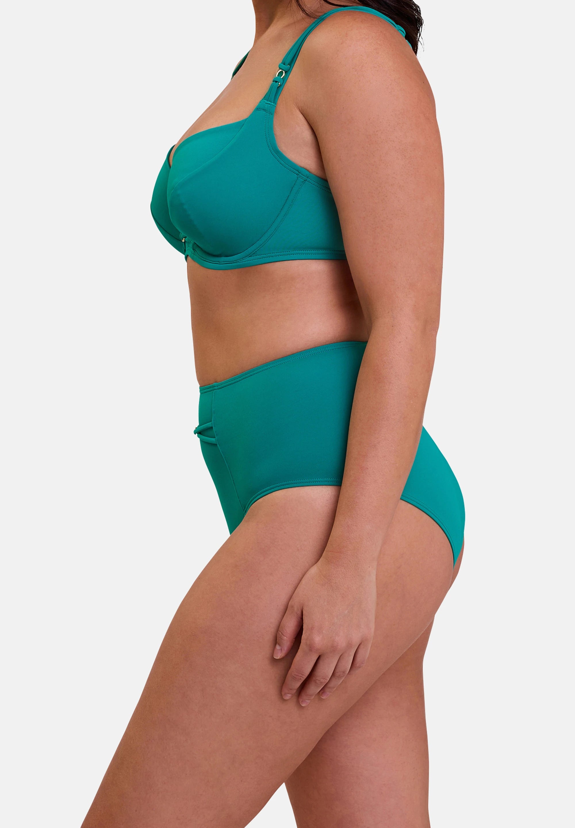 Haut de maillot de bain avec armatures Moorea Bleu Gazon – vue de profil