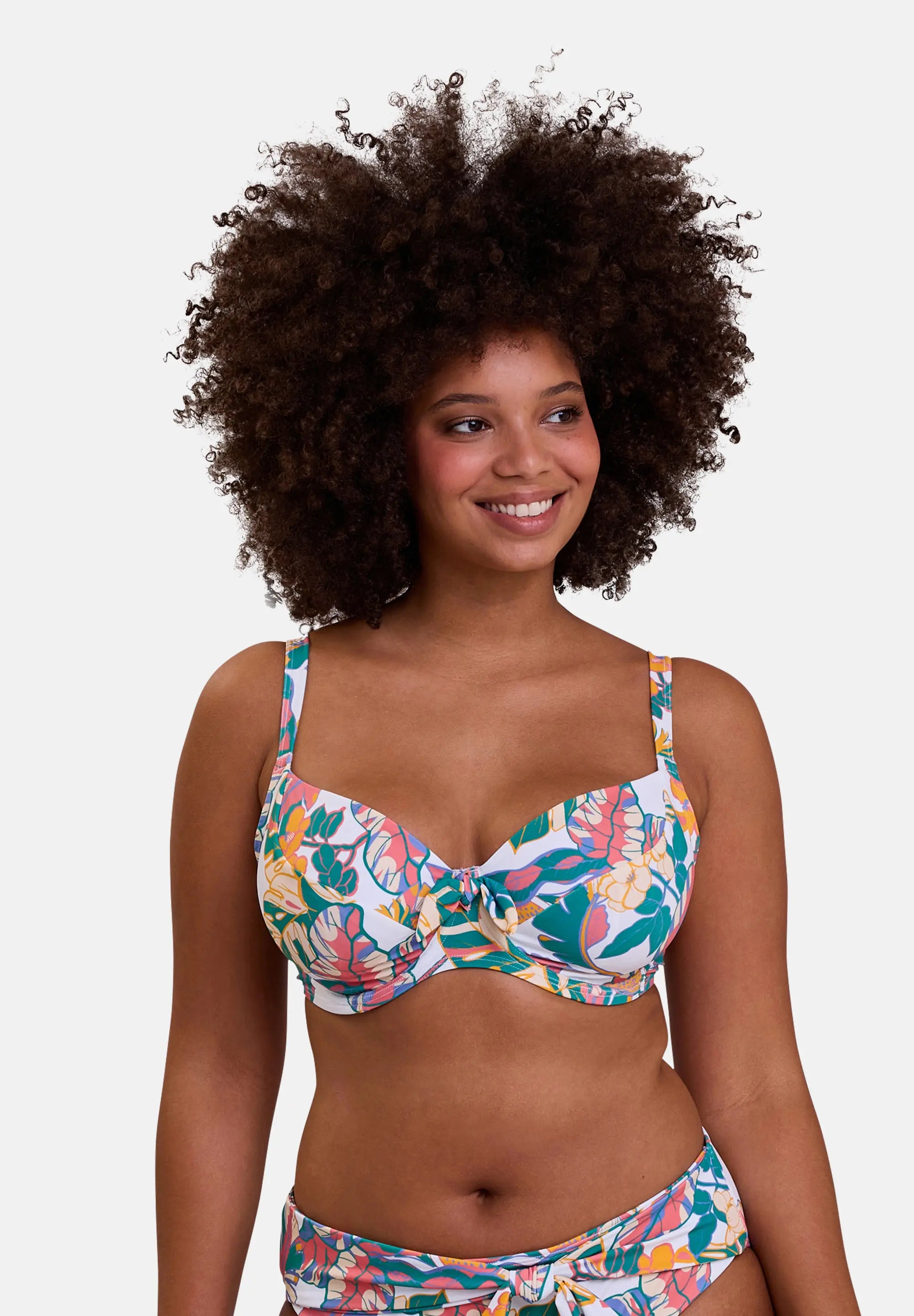 Haut de maillot de bain avec armatures Fidji Imprimé Exotique Blanc