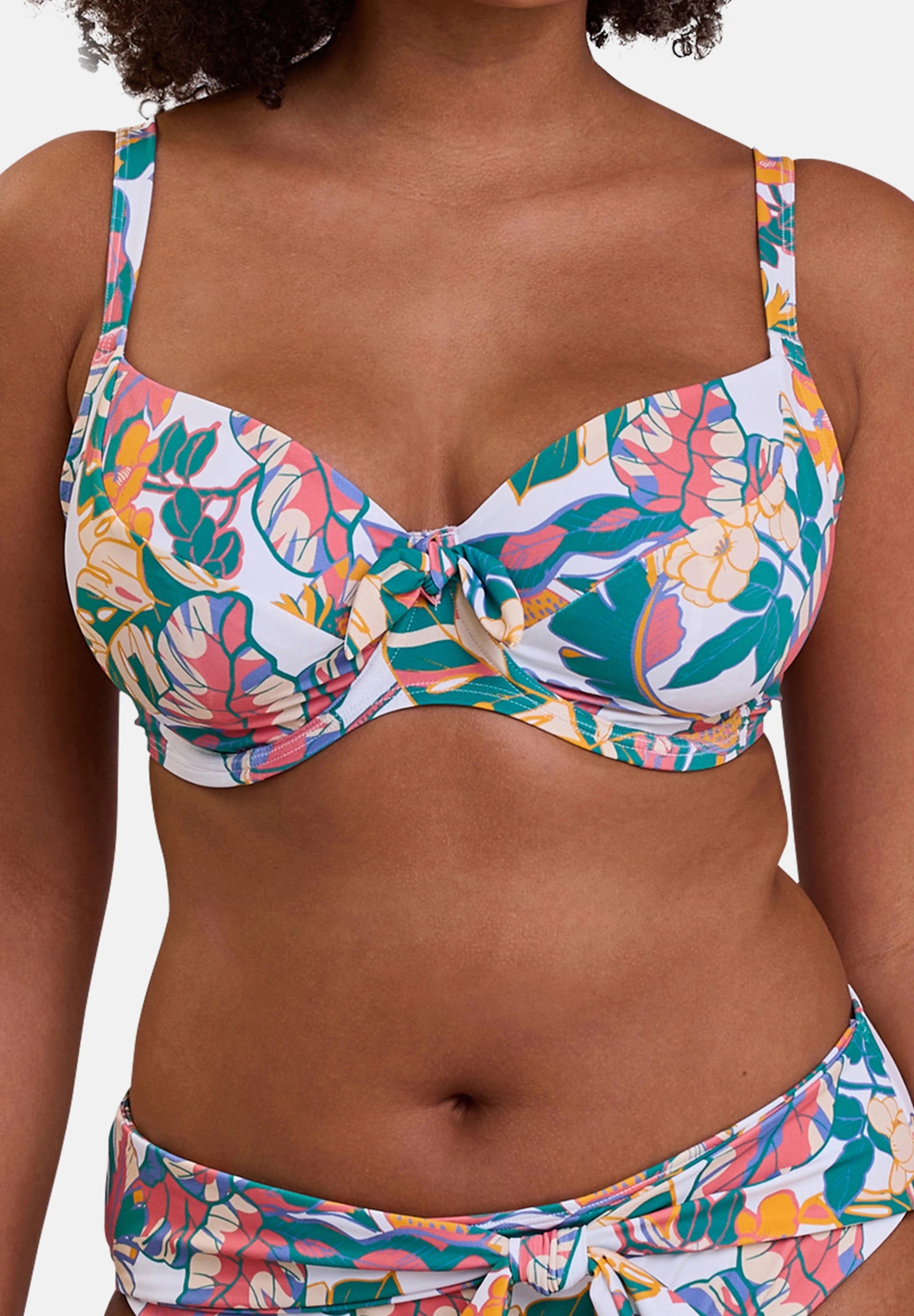 Ensemble maillot de bain 2 pièces Fidji blanc avec tunique de plage