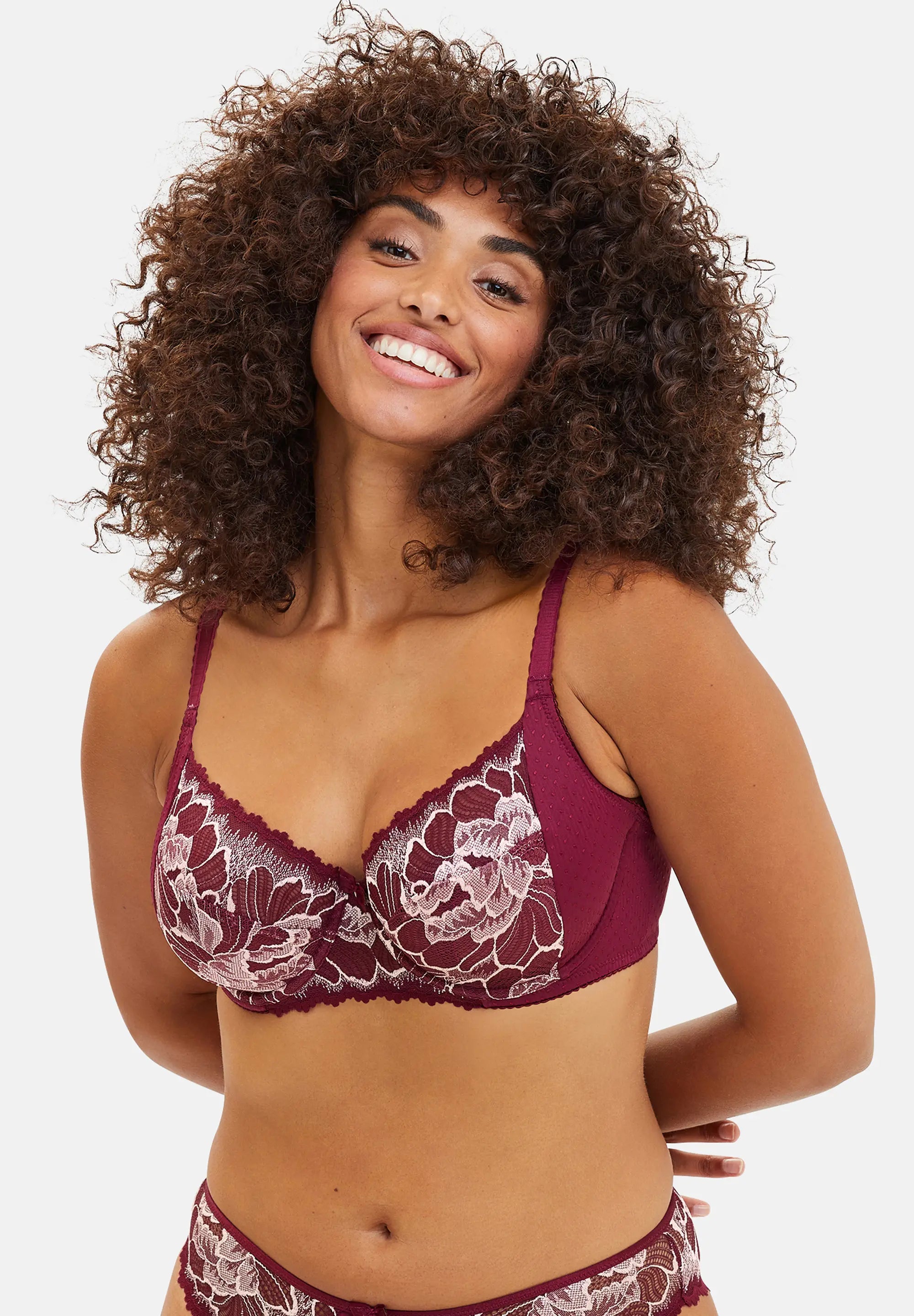 Soutien-gorge emboîtant Capucine Rouge Rhododendron & Rose Poudré