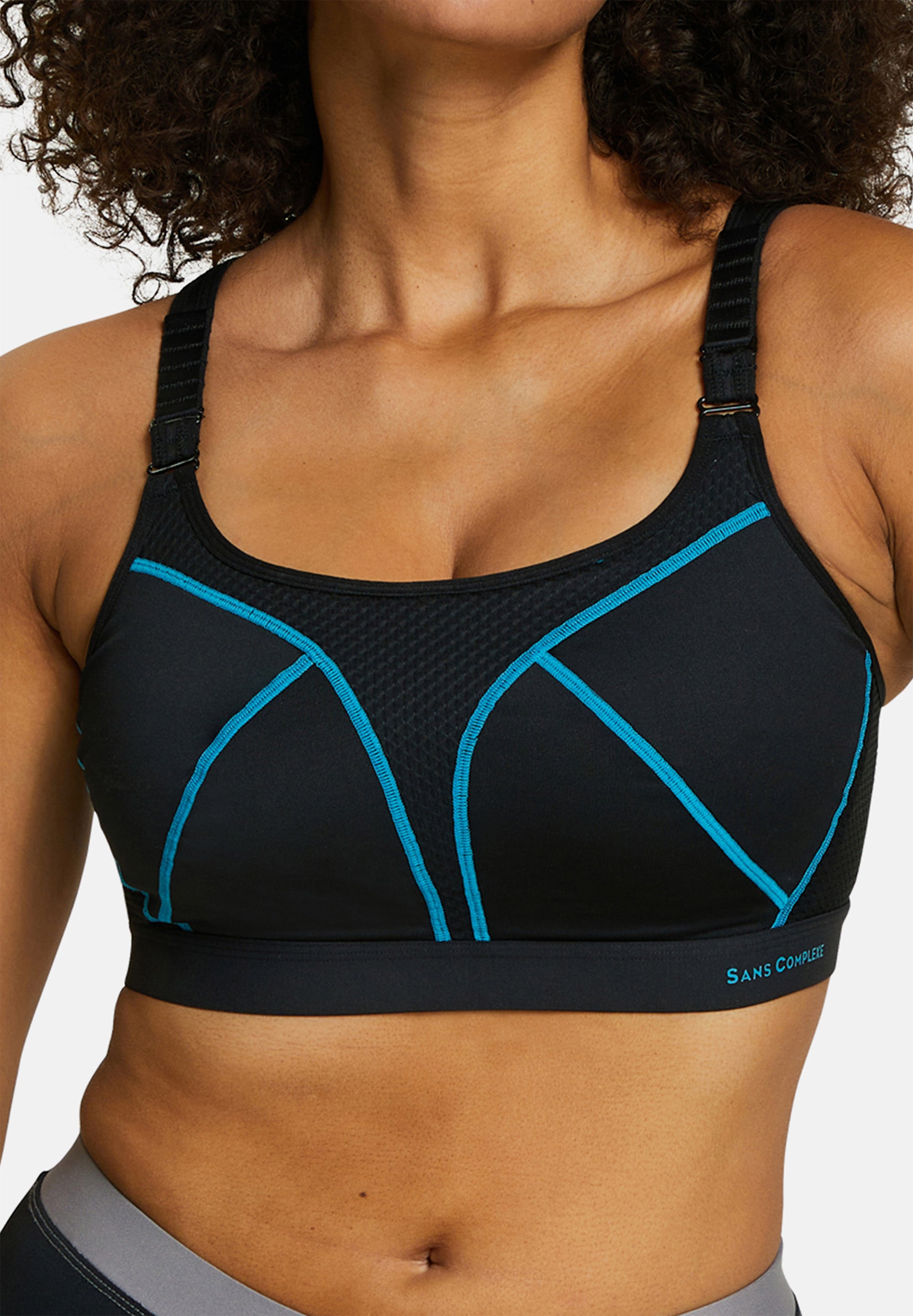 Brassière de sport Sport Passion Noir/Turquoise
