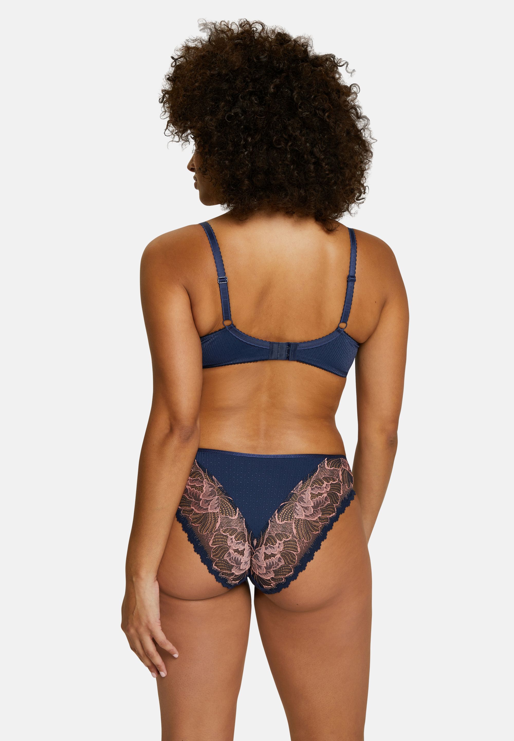 Full Cup Bra Capucine Navy Blue & Pink