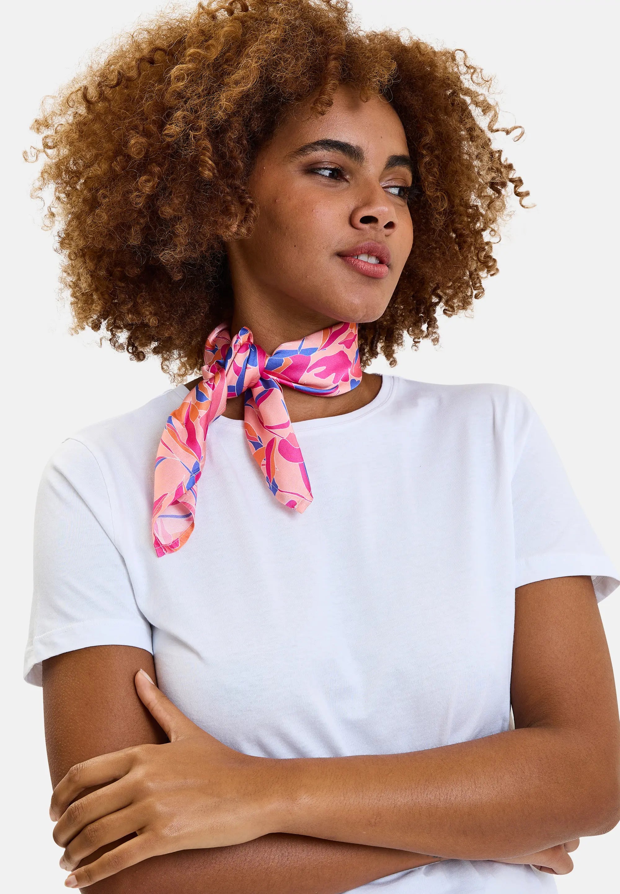 Foulard Octobre Rose Imprimé Femmes Pêche