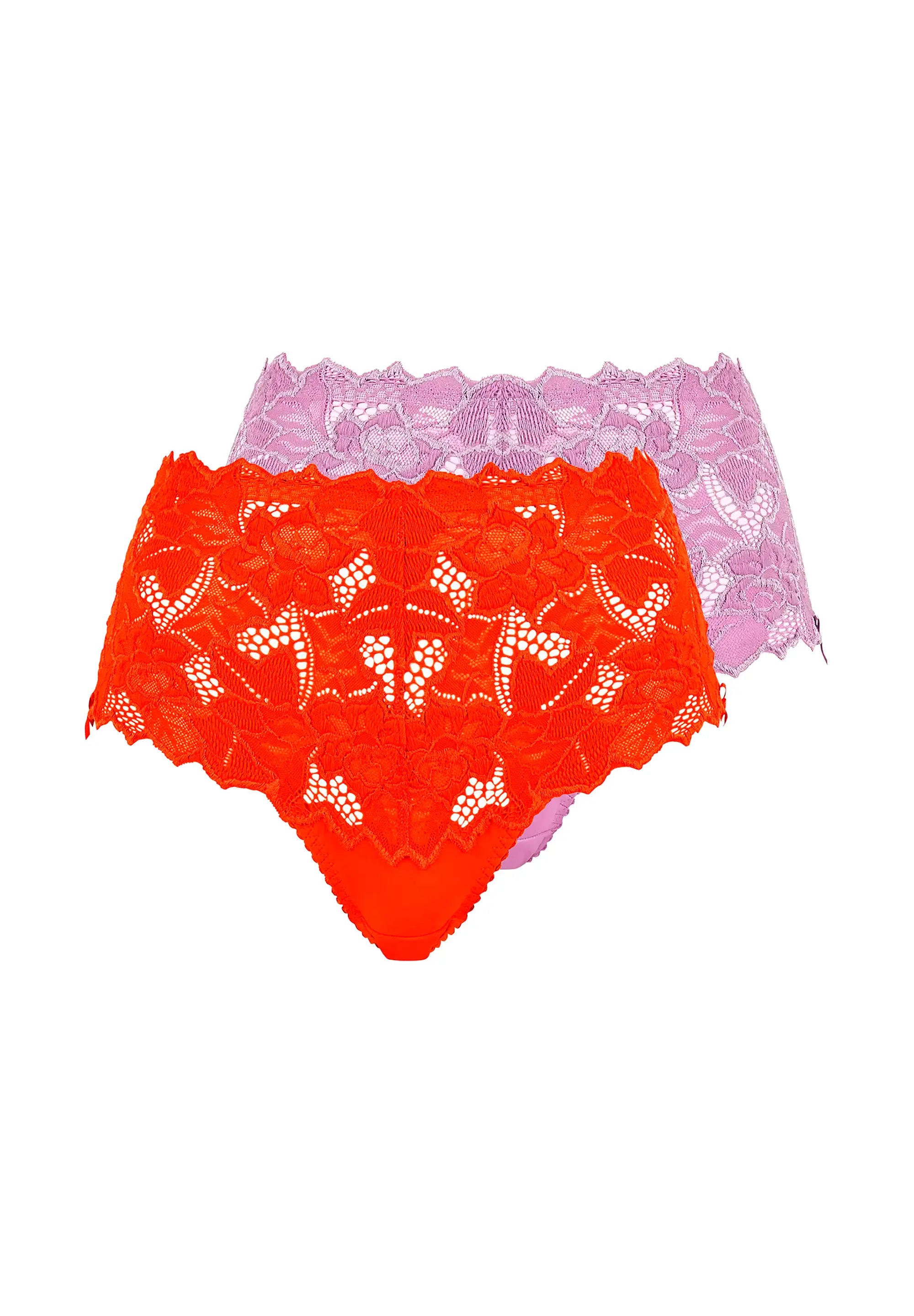 Set van 2 Arum Midi Slips in Oranje en Lavendel