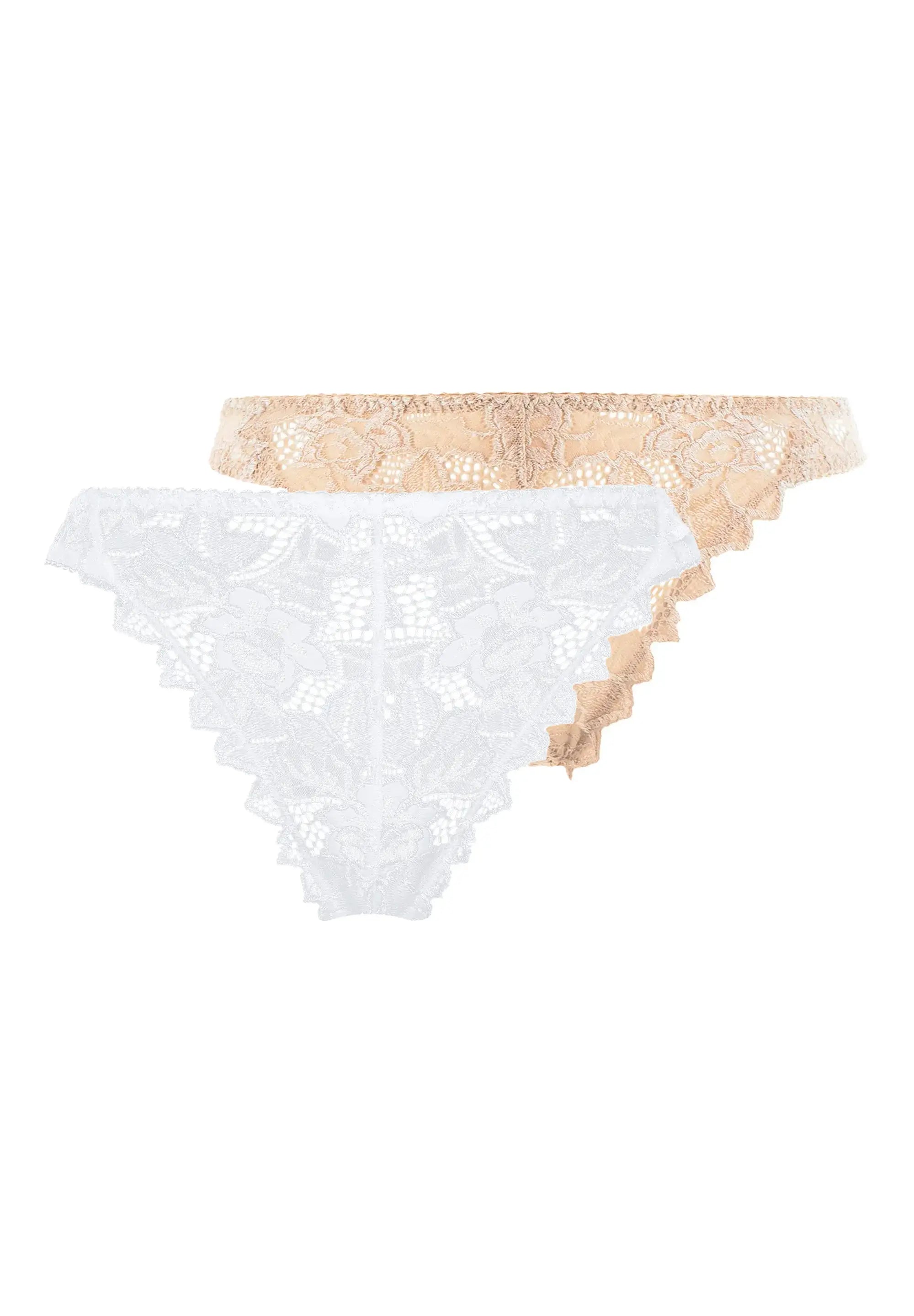 Lot de 2 strings Arum Blanc et Skin