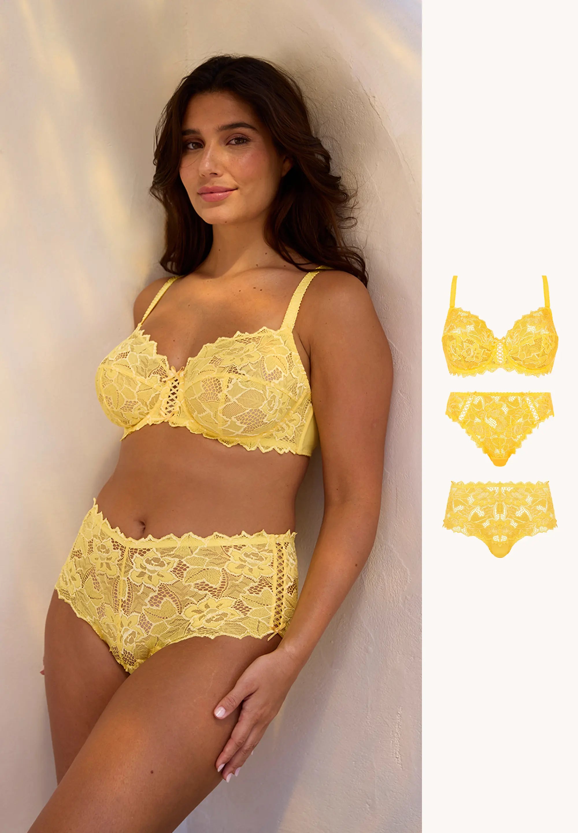 Ensemble Arum Jaune Citron avec 2 bas