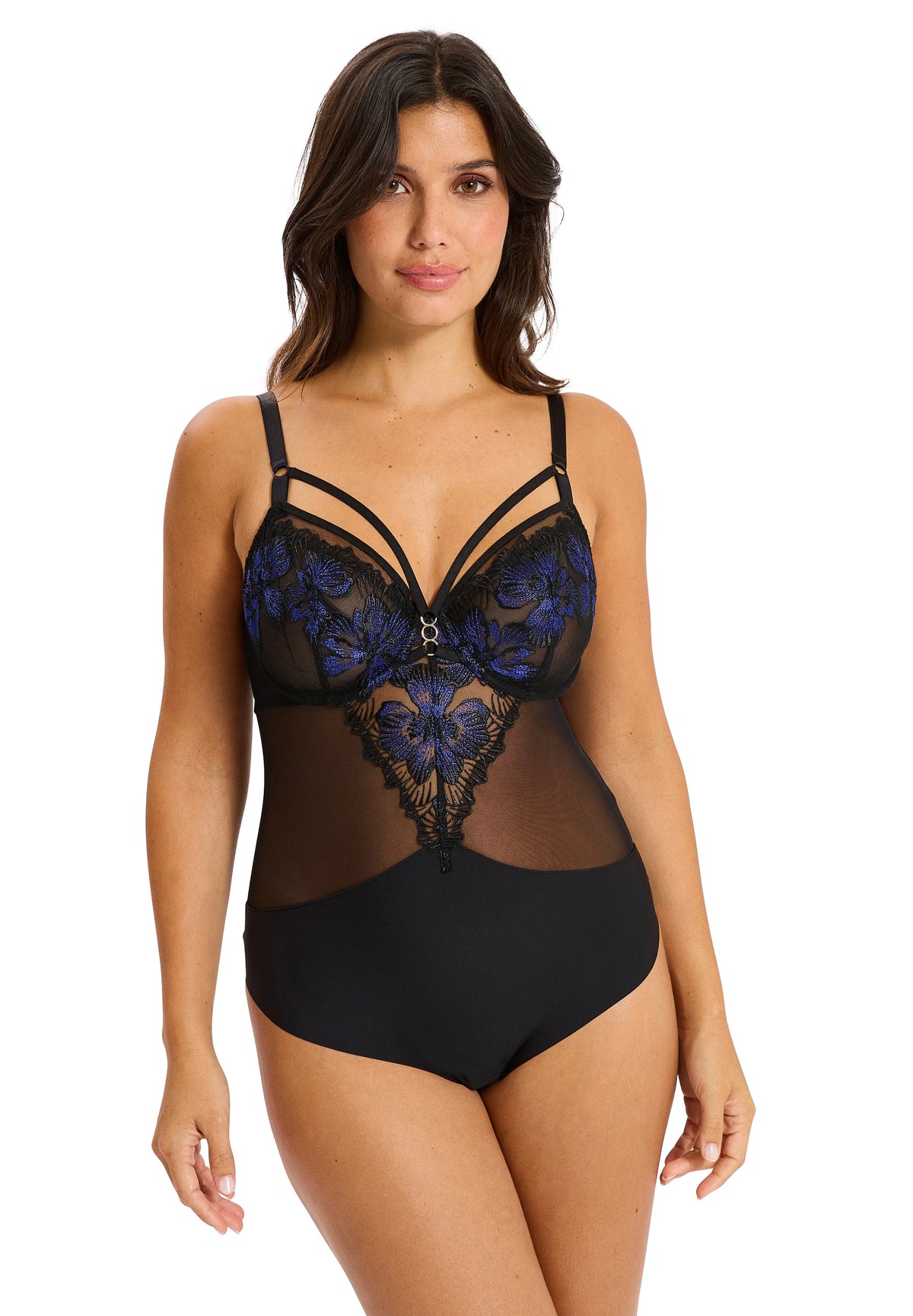 Body avec armature noir et bleu Elsa Wolinski