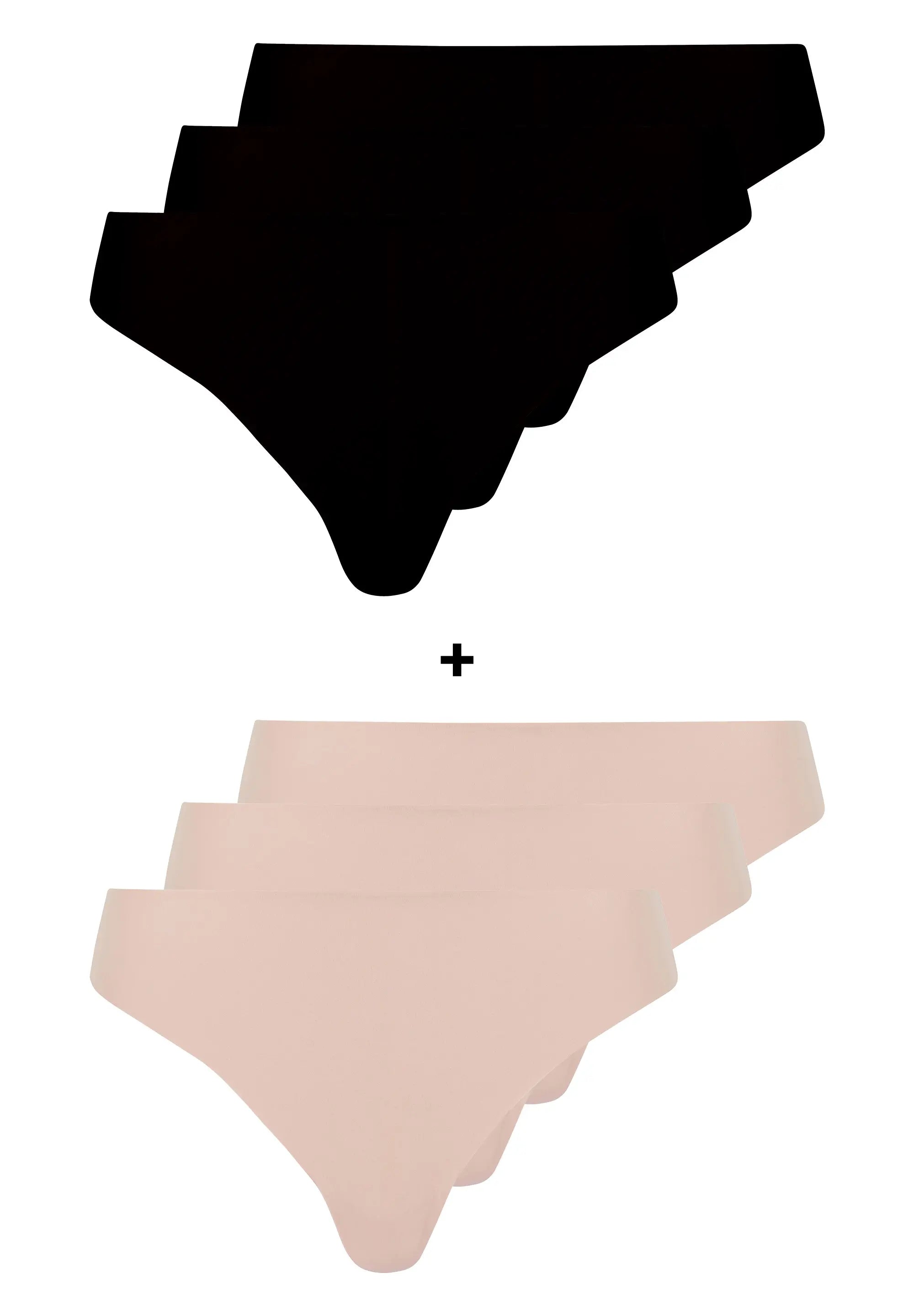 Set of 6 microfiber tongs Discrète Black & Skin