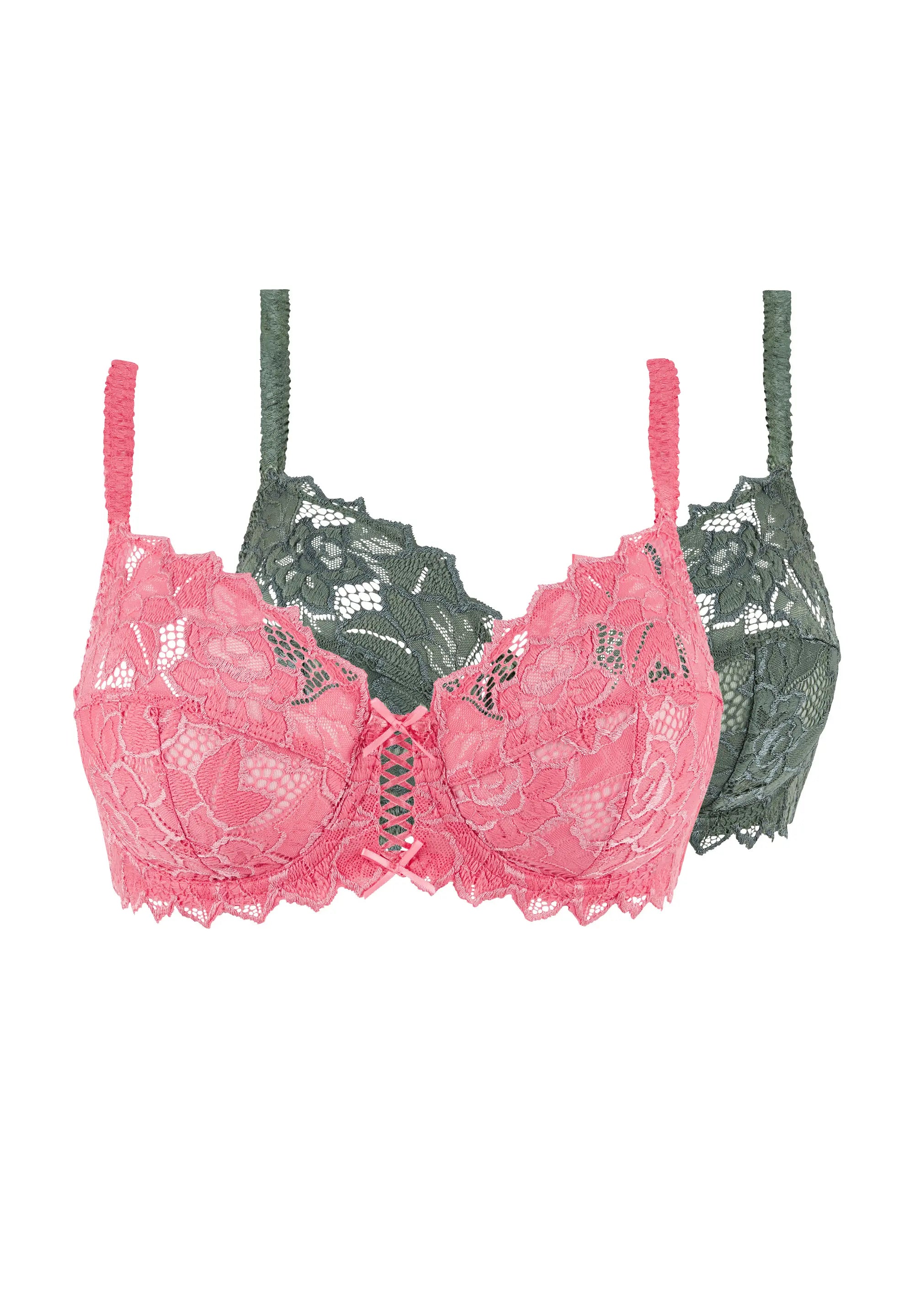 Set di 2 reggiseni Arum Verde Timo e Rosa Incantevole