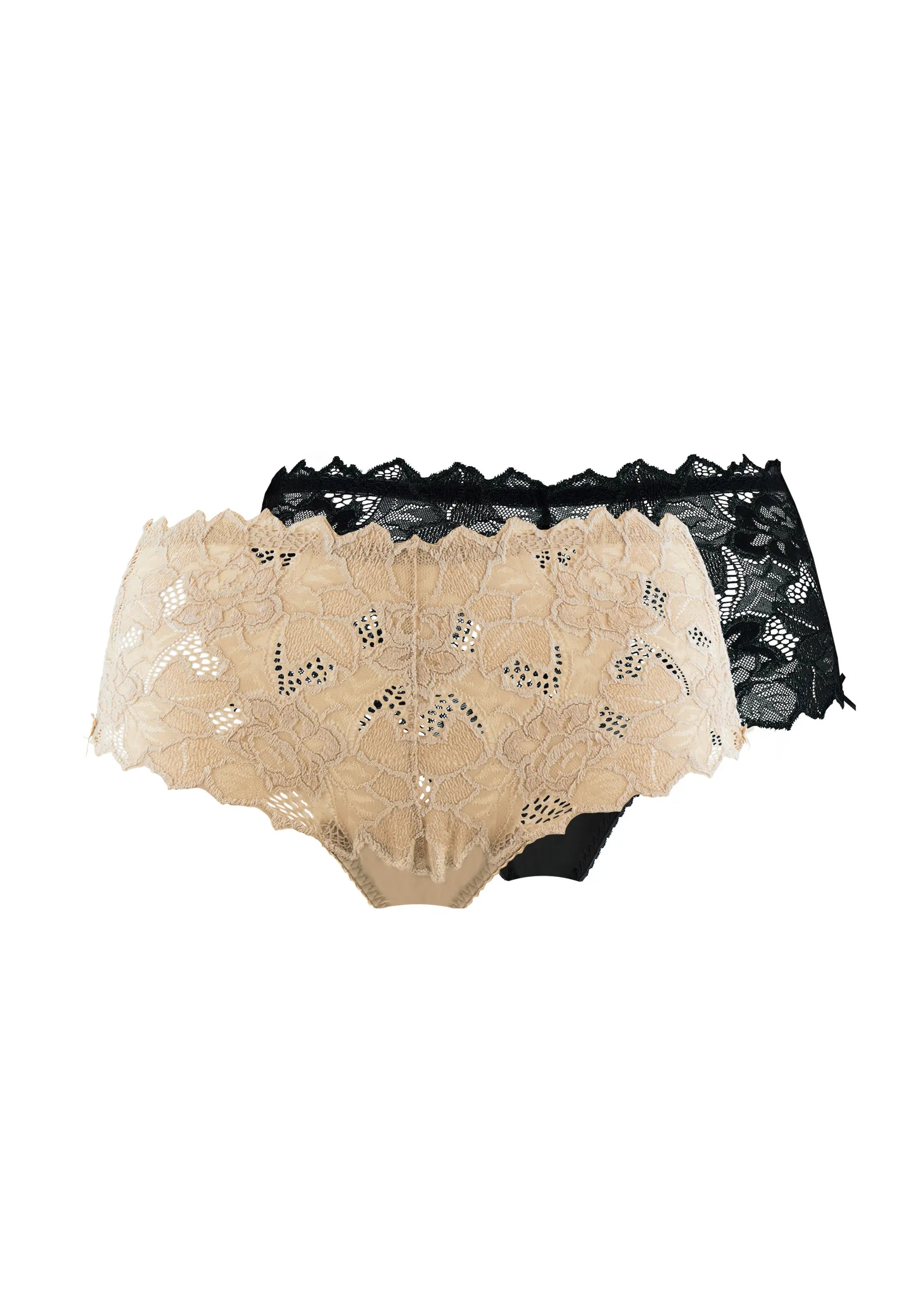 2er Set Taillenslips Arum Schwarz und Nude