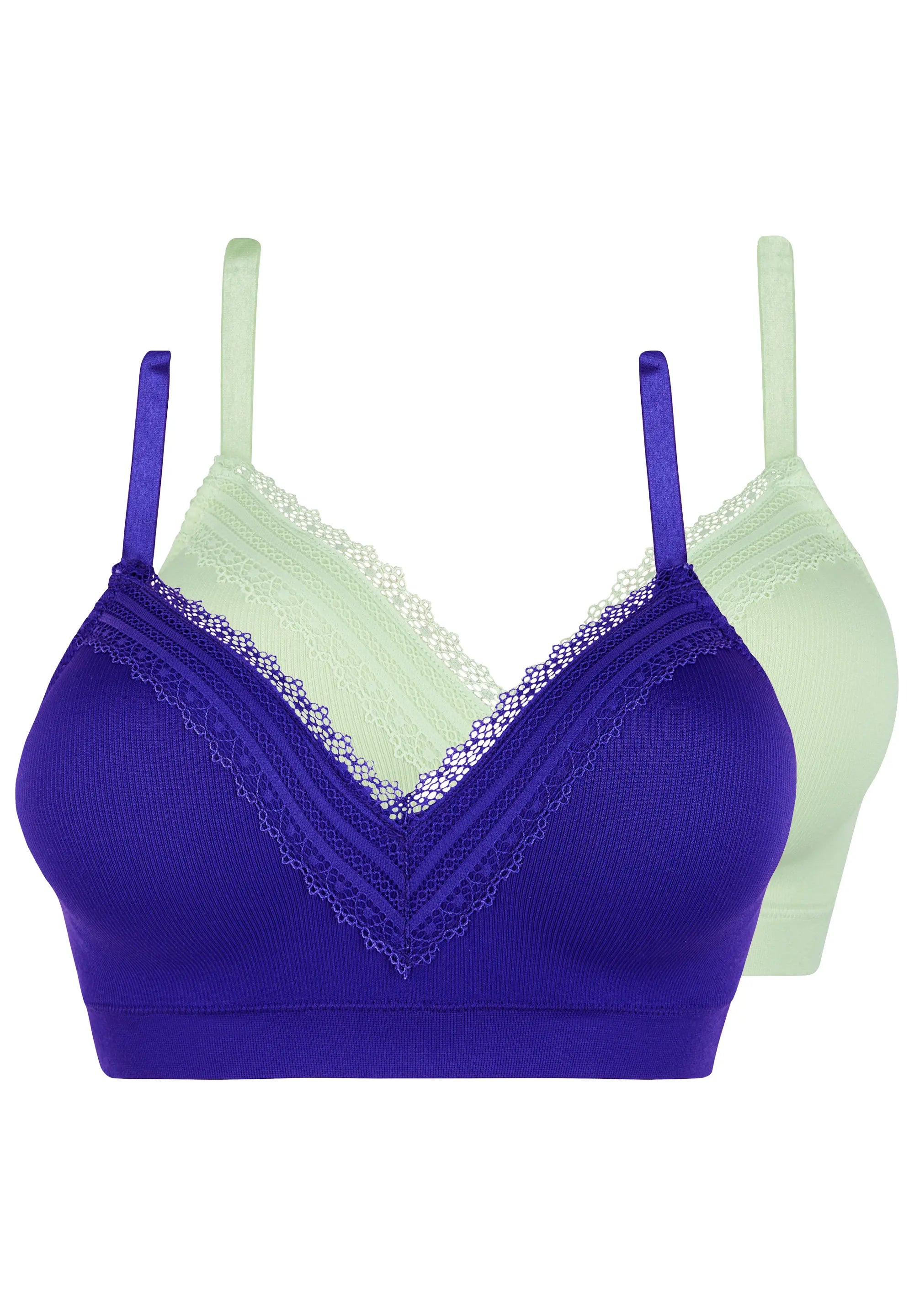 Lot de 2 brassières Agathe Bleu Royal et Vert Tendre