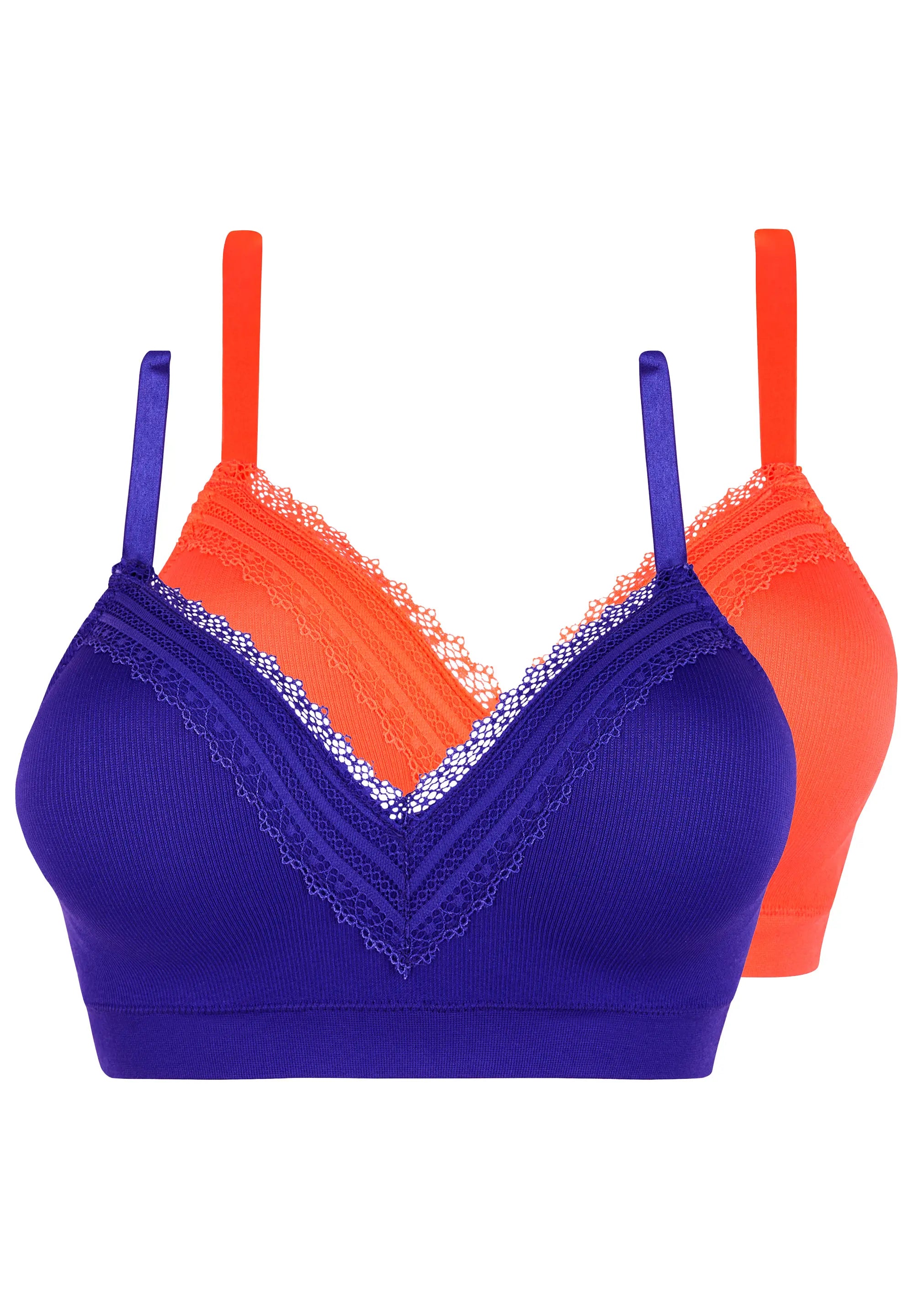Lot de 2 brassières Agathe Bleu Royal et Orange Corail