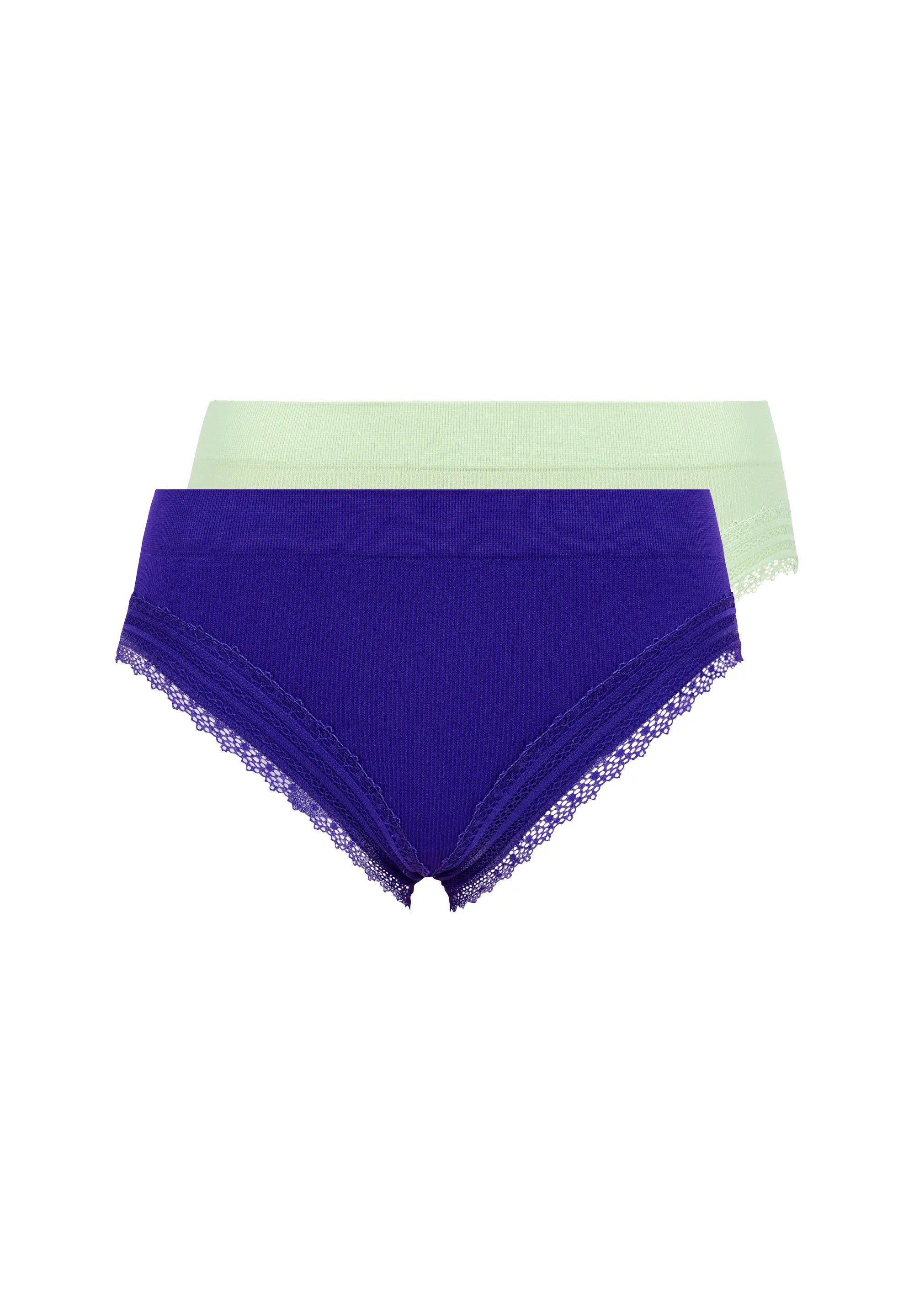 Lot de 2 slips Agathe Bleu Royal et Vert Tendre