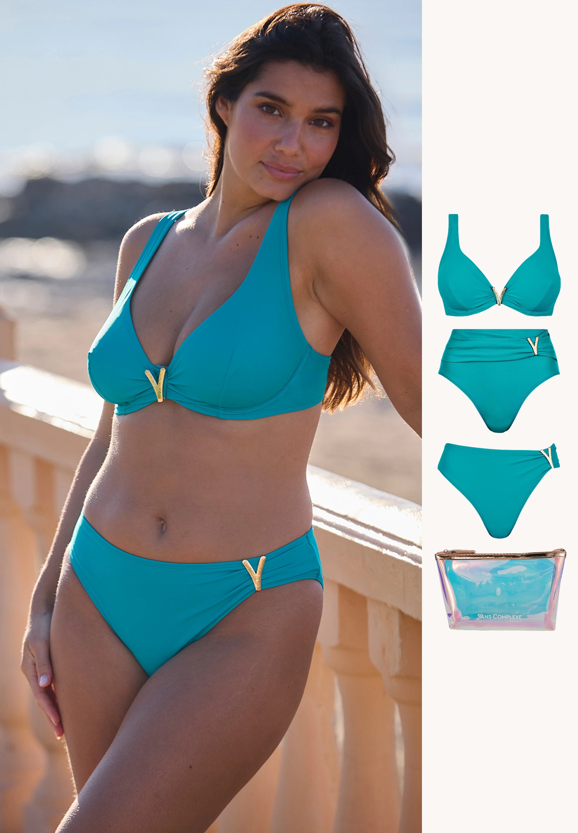 Managua 2-piece swimsuit set with 2 bottoms and beach bag