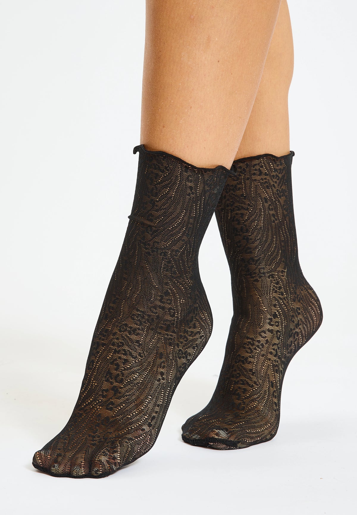 Chaussettes noires en dentelle