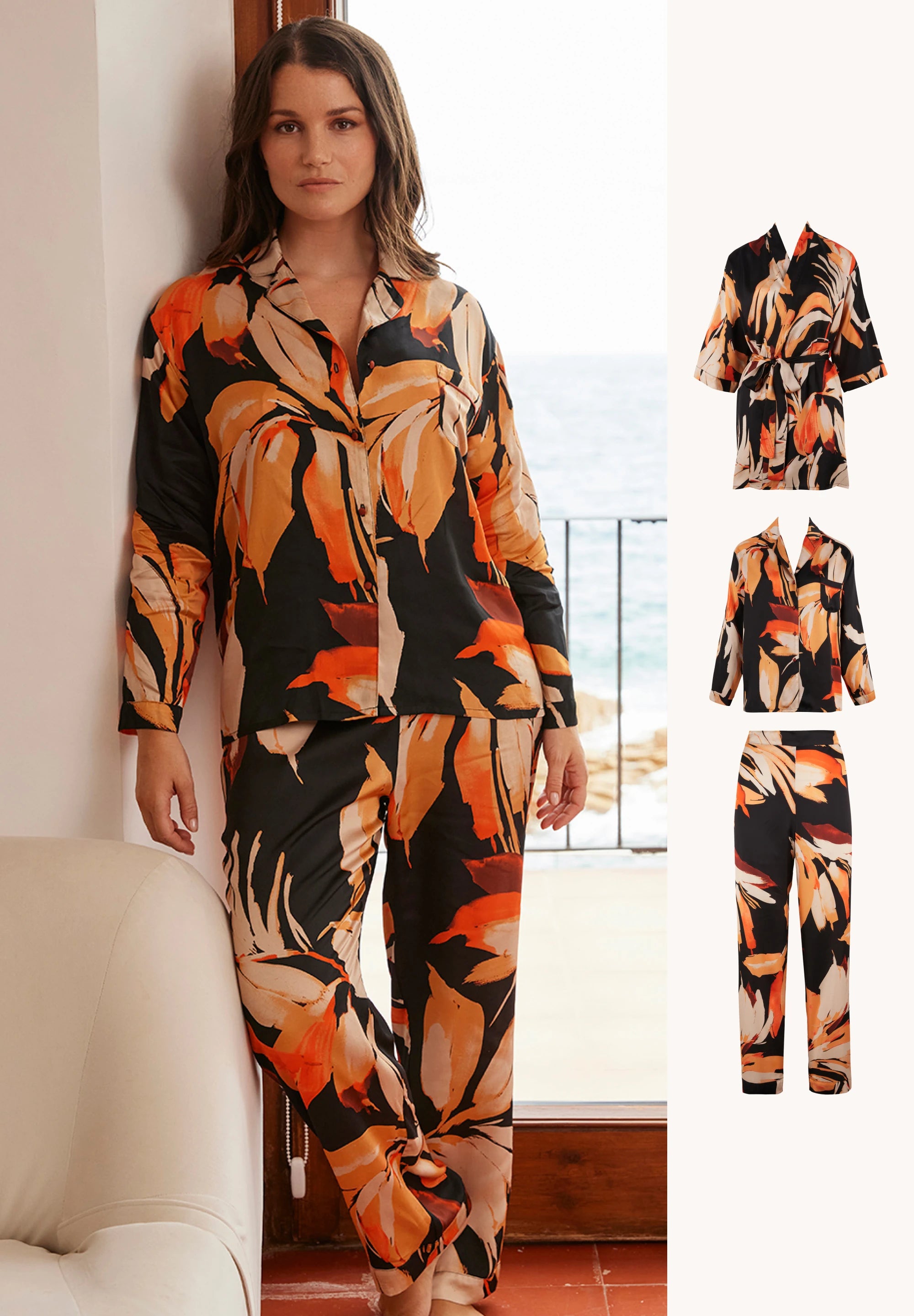 Ensemble Pure Chic Chemise, Pantalon et Kimono