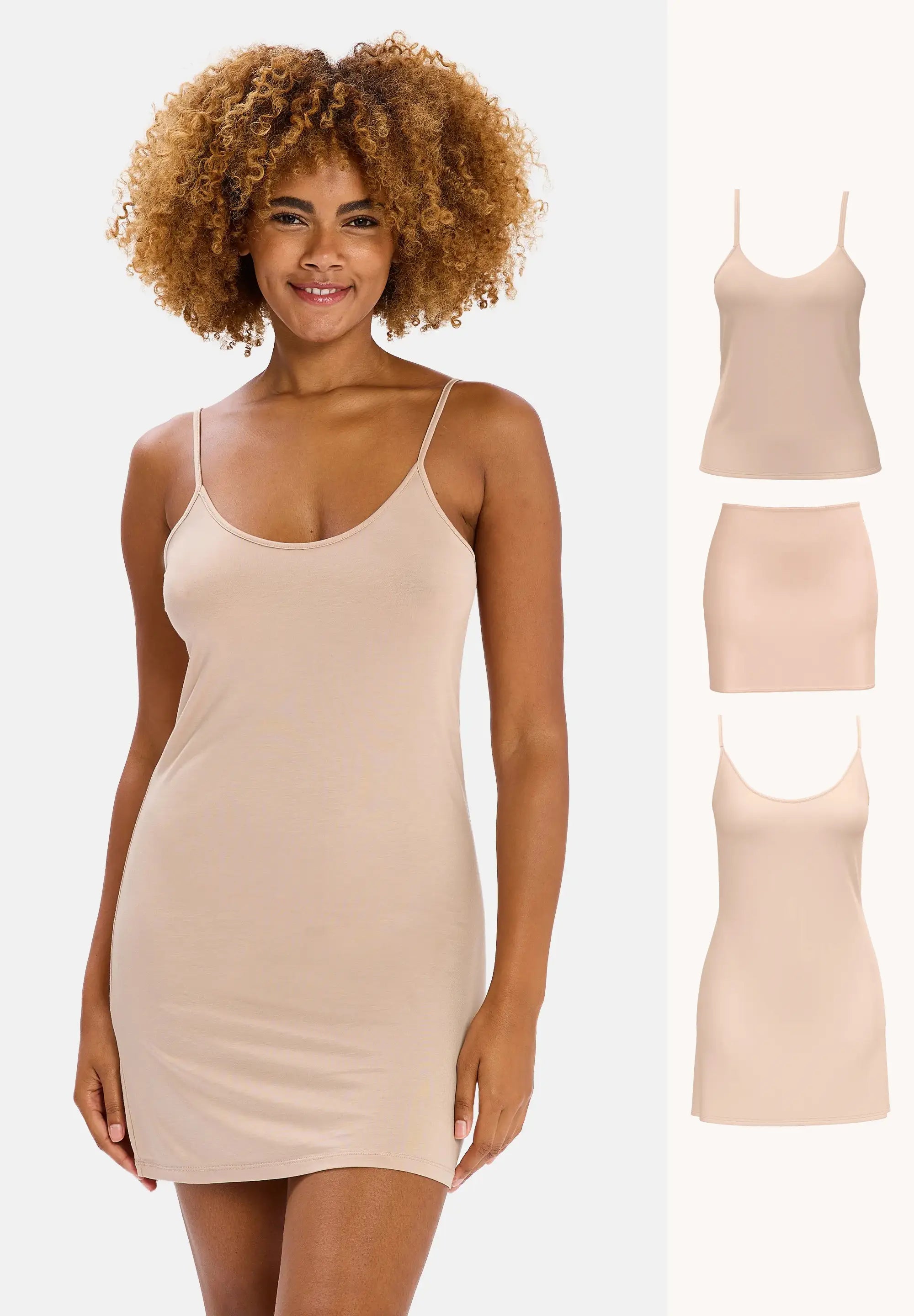 Conjunto Secret Natural Skin con enagua y fondo de vestido