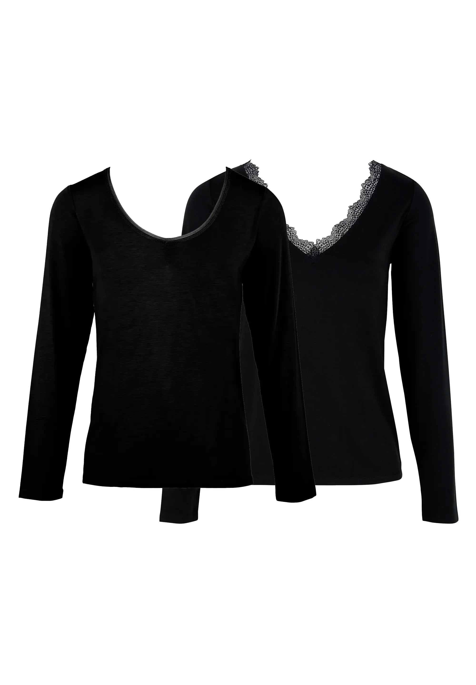 Lot de 2 t-shirt thermiques à manches longues Chill Noir & Warm Noir (Chaleur soft/medium)