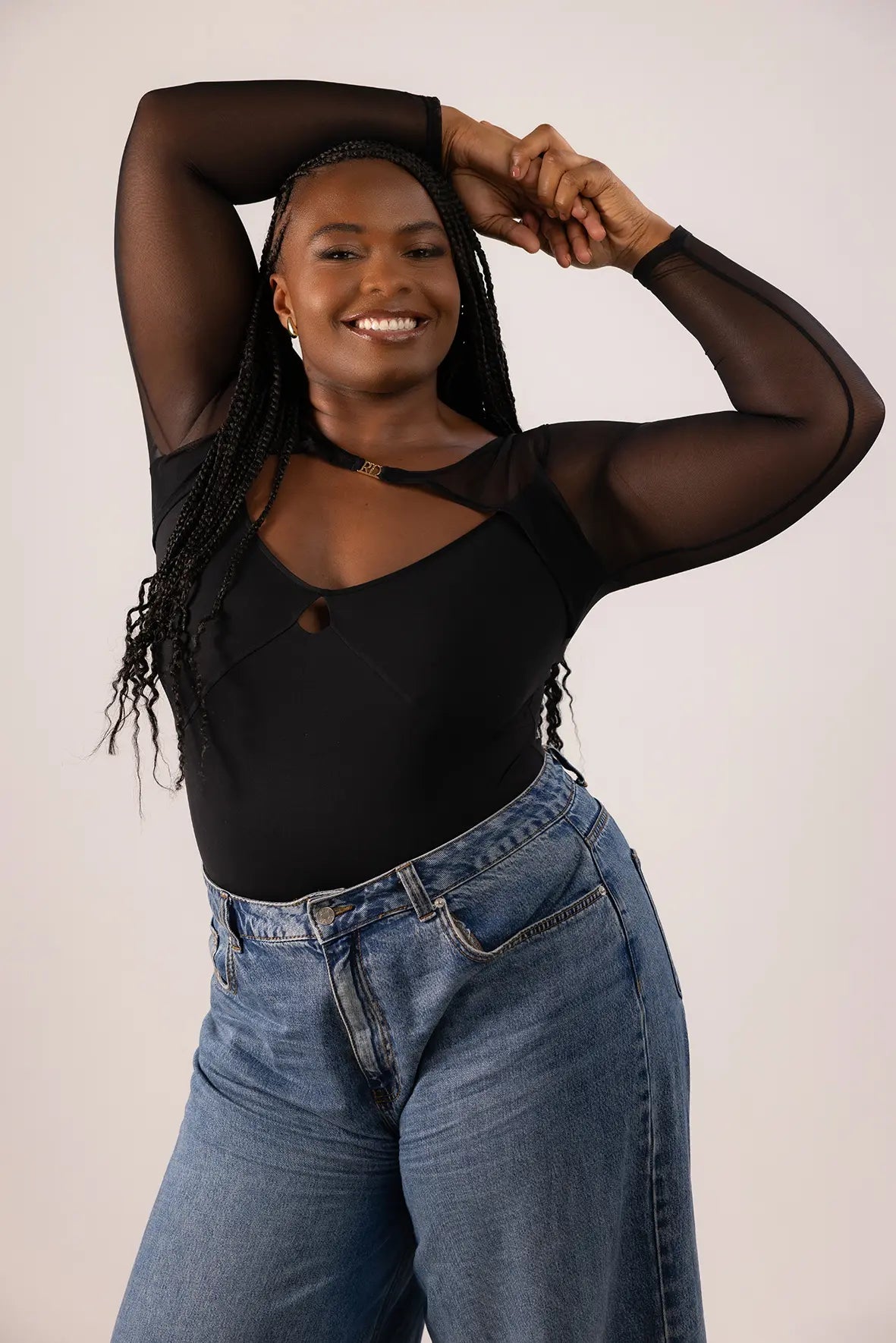 Body met lange mouwen Romane Dicko Zwart