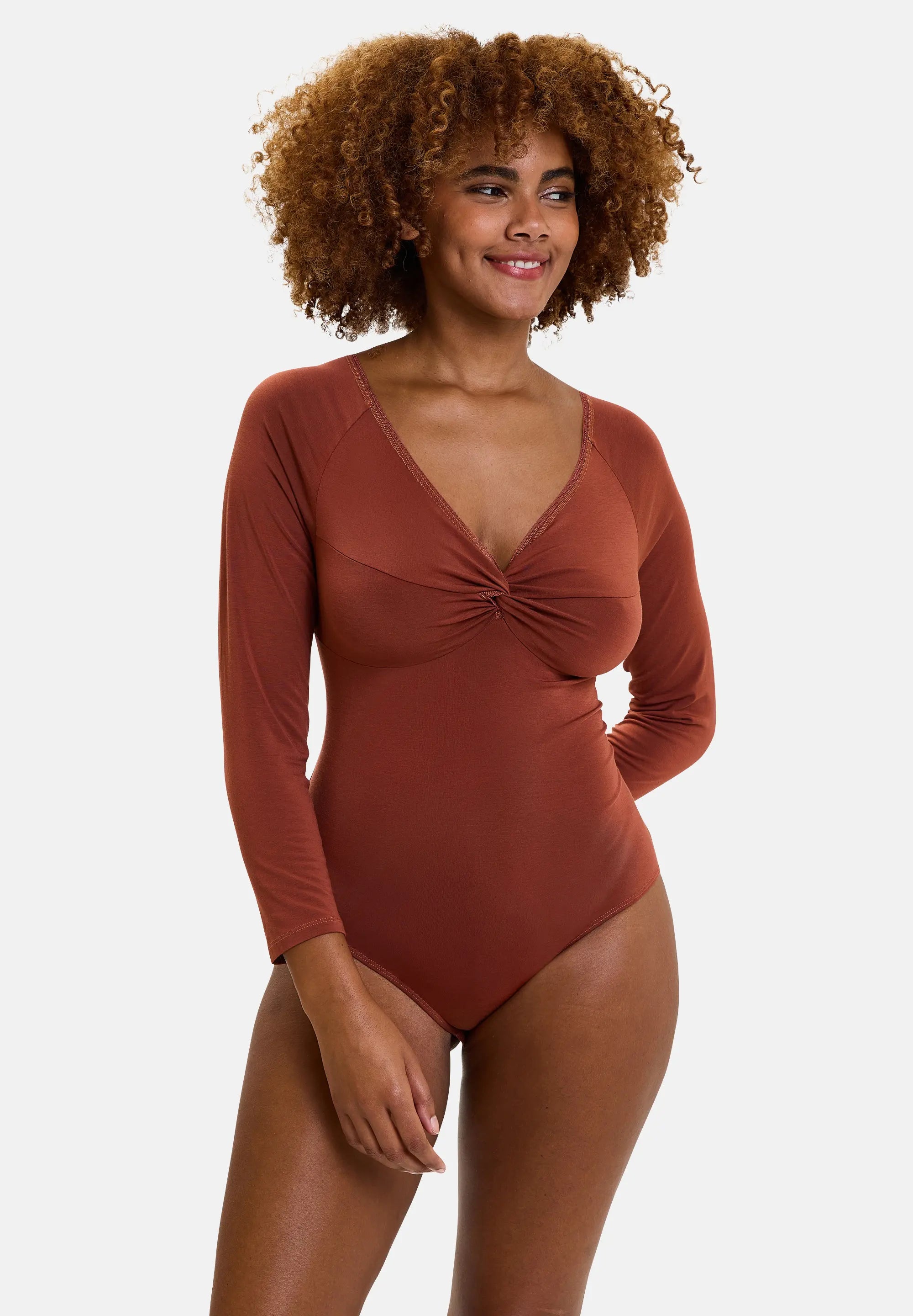 Thermische body met lange mouwen Chill Roestrood (Zachte warmte)